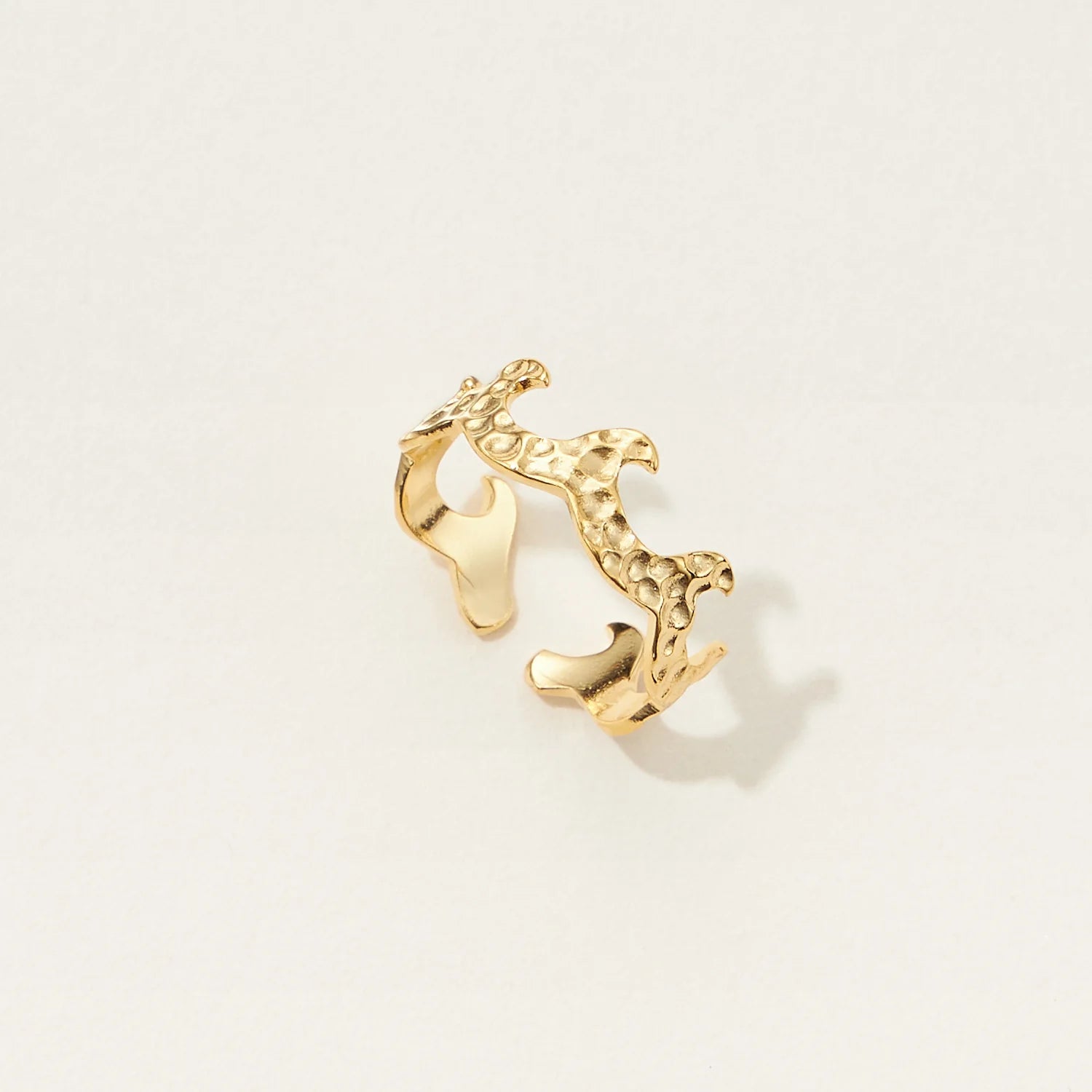 Gold Dipped Hammered Texture Ring