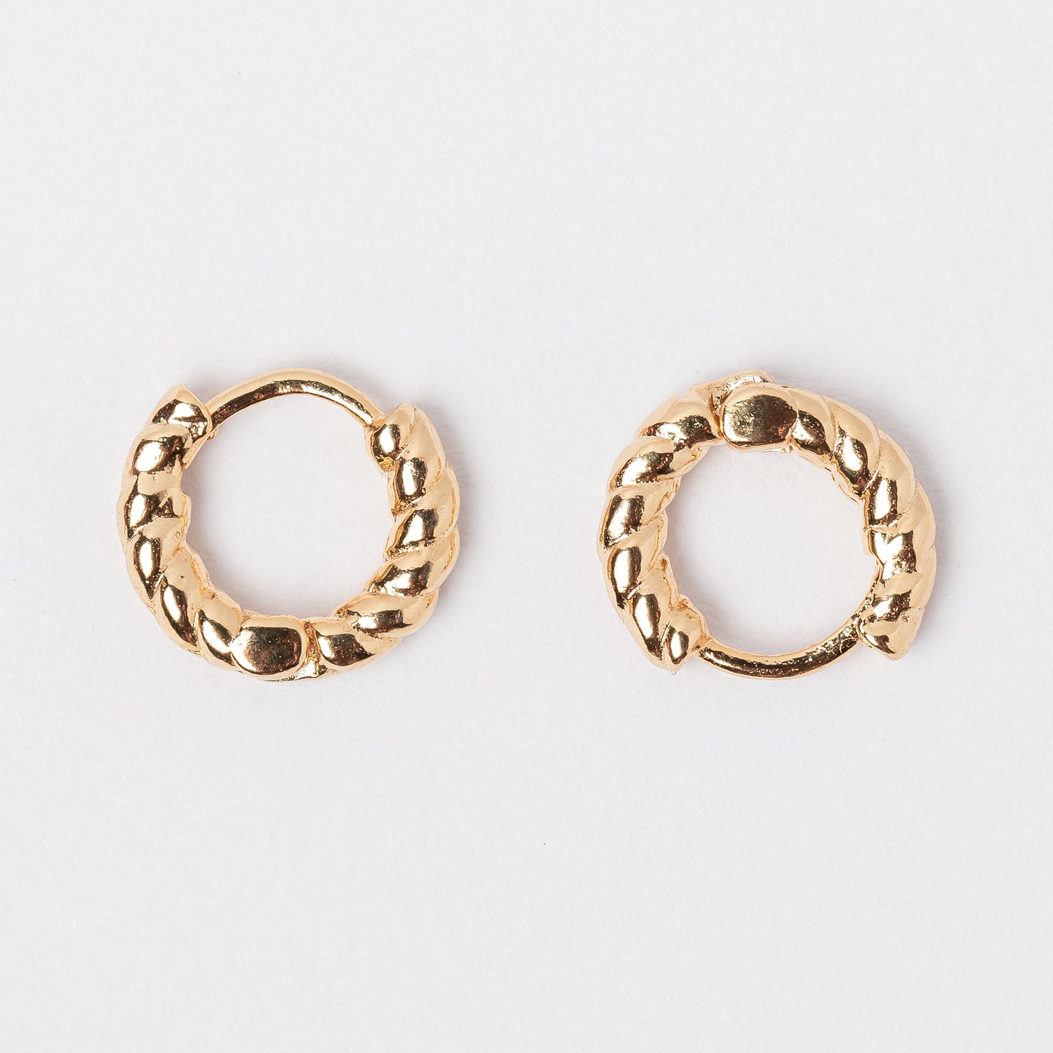 Twisted Rope 18K Gold Dipped Huggie