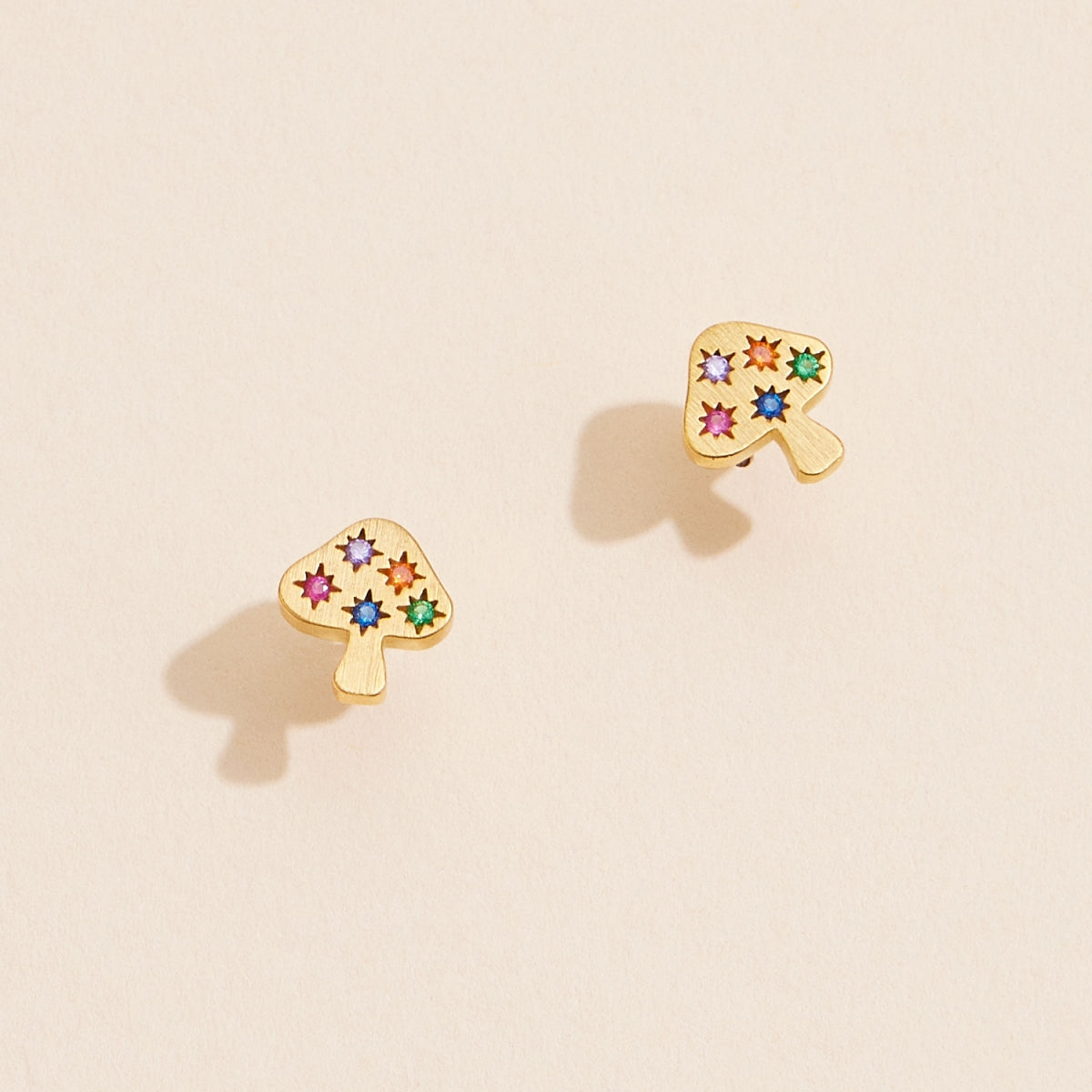 Rainbow Starburst Spade Stud Earrings