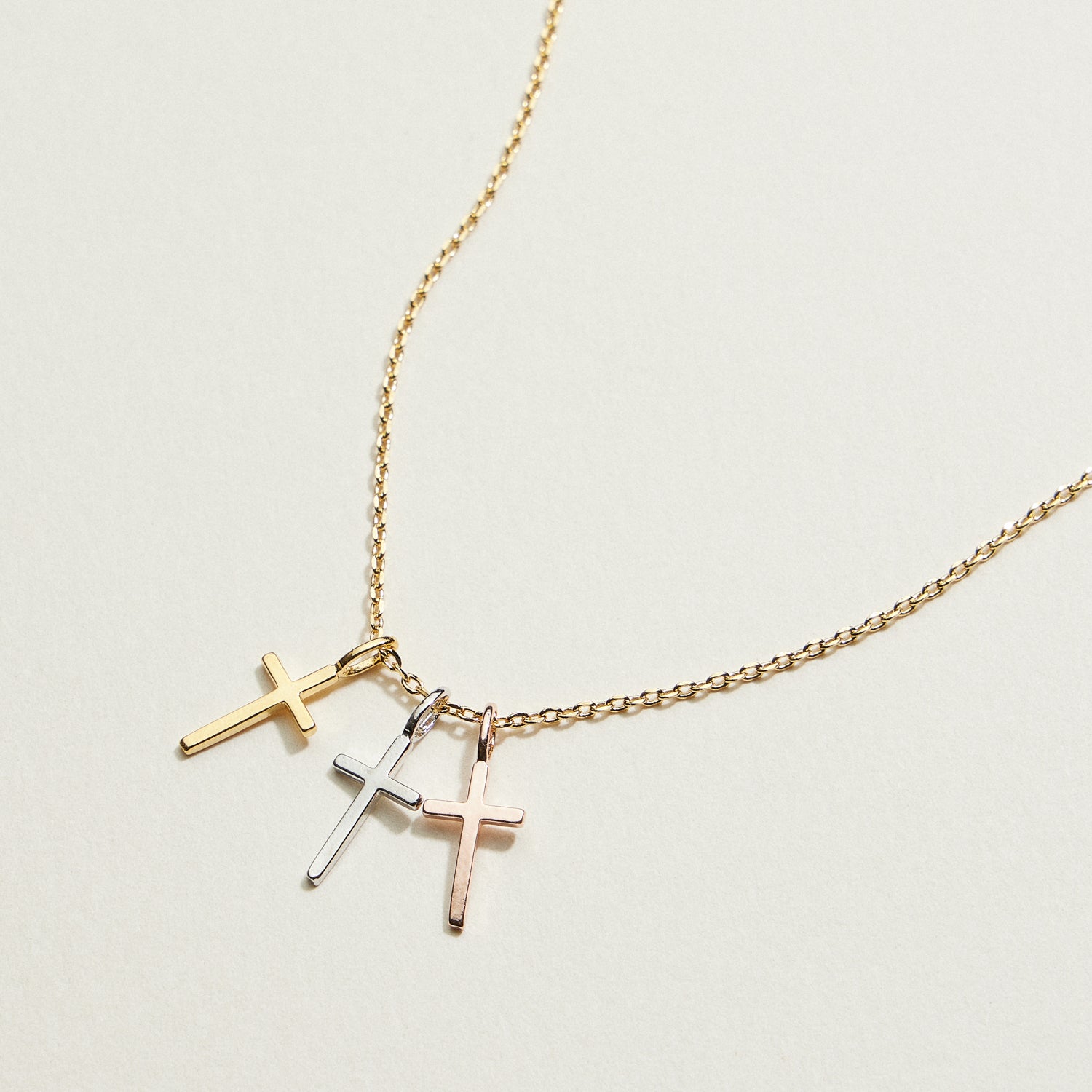 Gold Dipped Triple Cross Necklace | Faith Jewelry