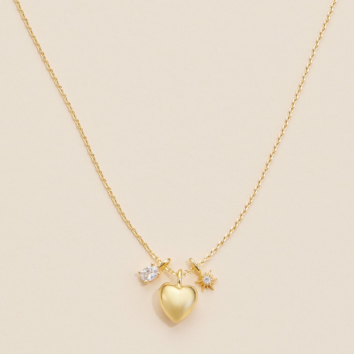 Heart Charm Gold Dip Necklace