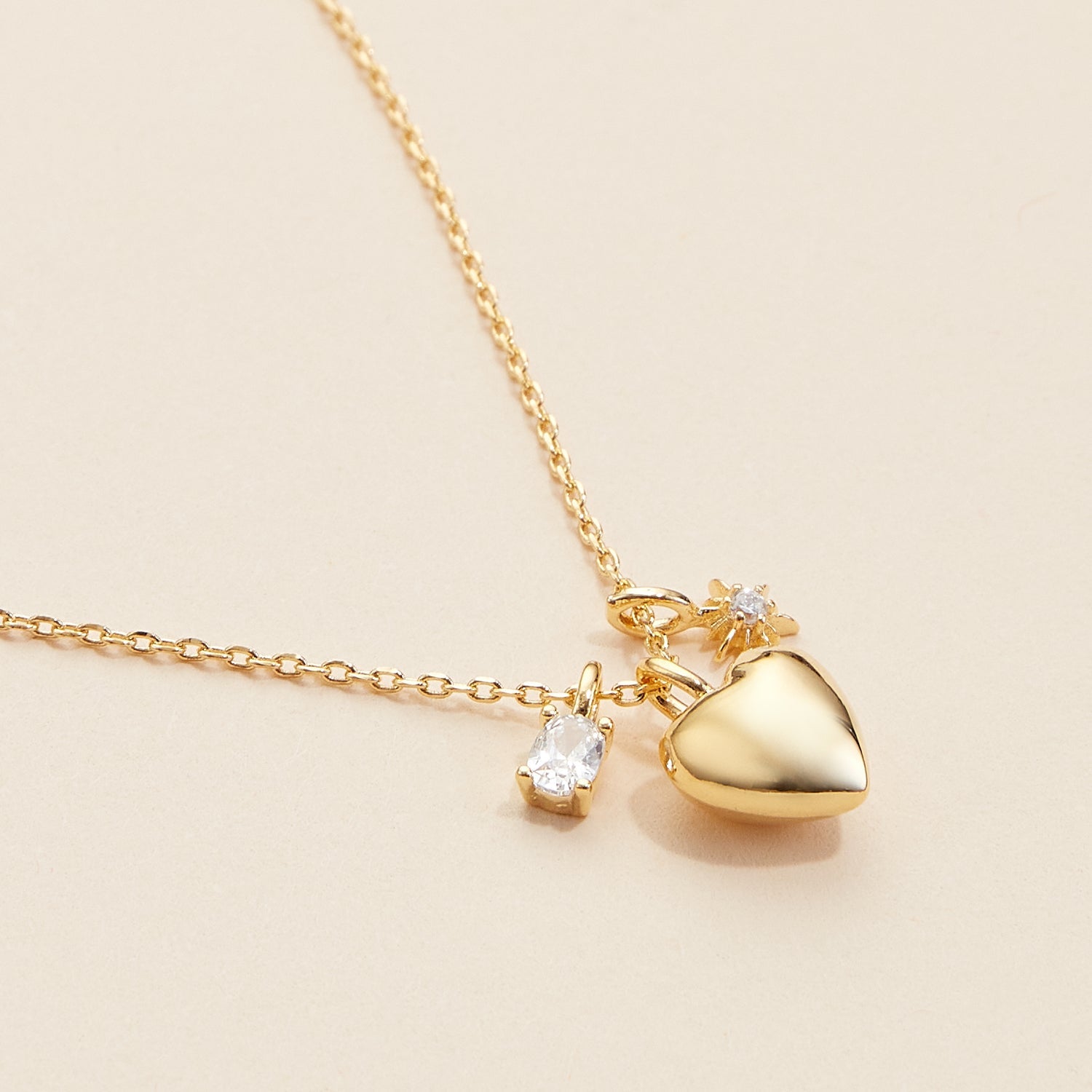 Heart Charm Gold Dip Necklace