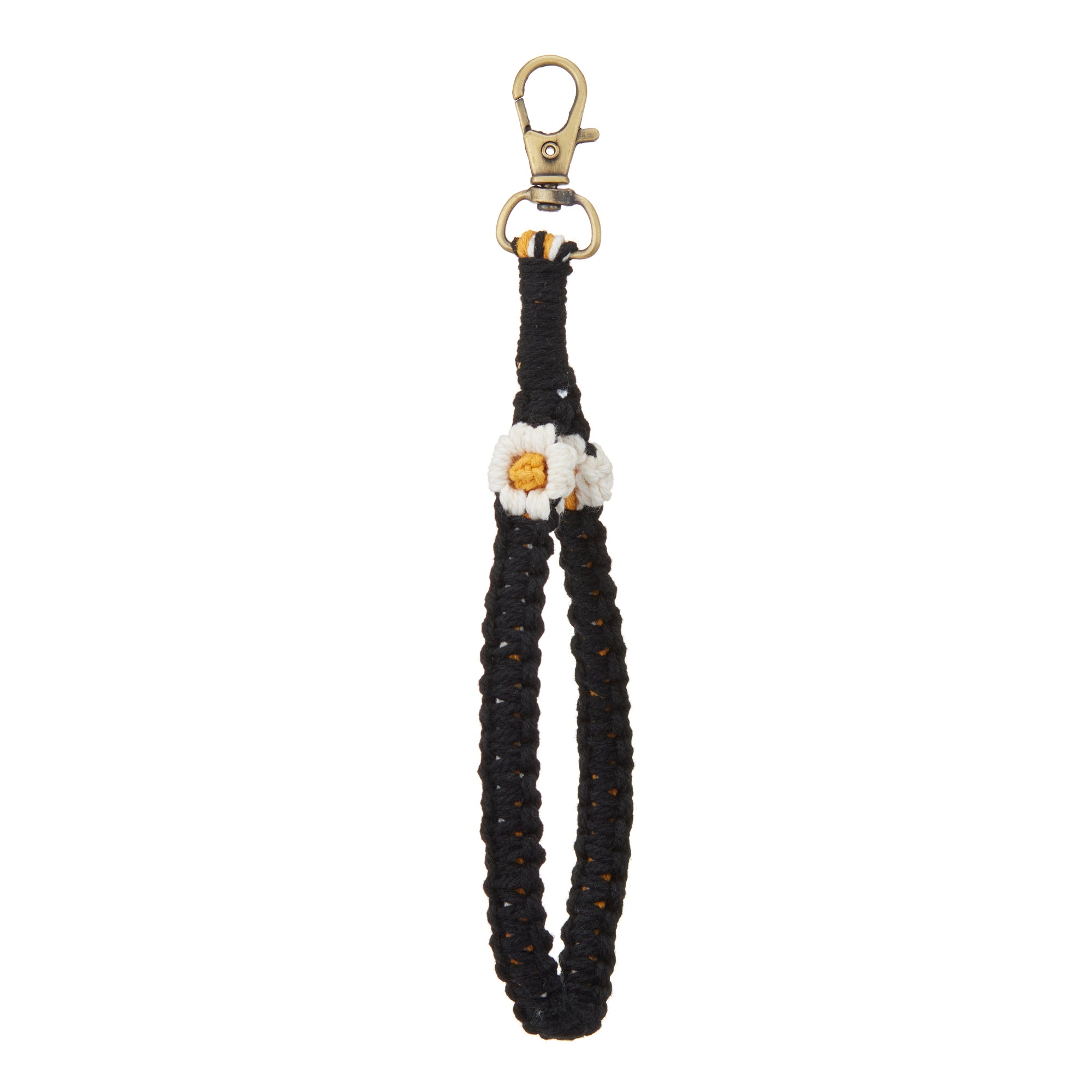 Macrame Flowers Wristlet Tassel Keychain