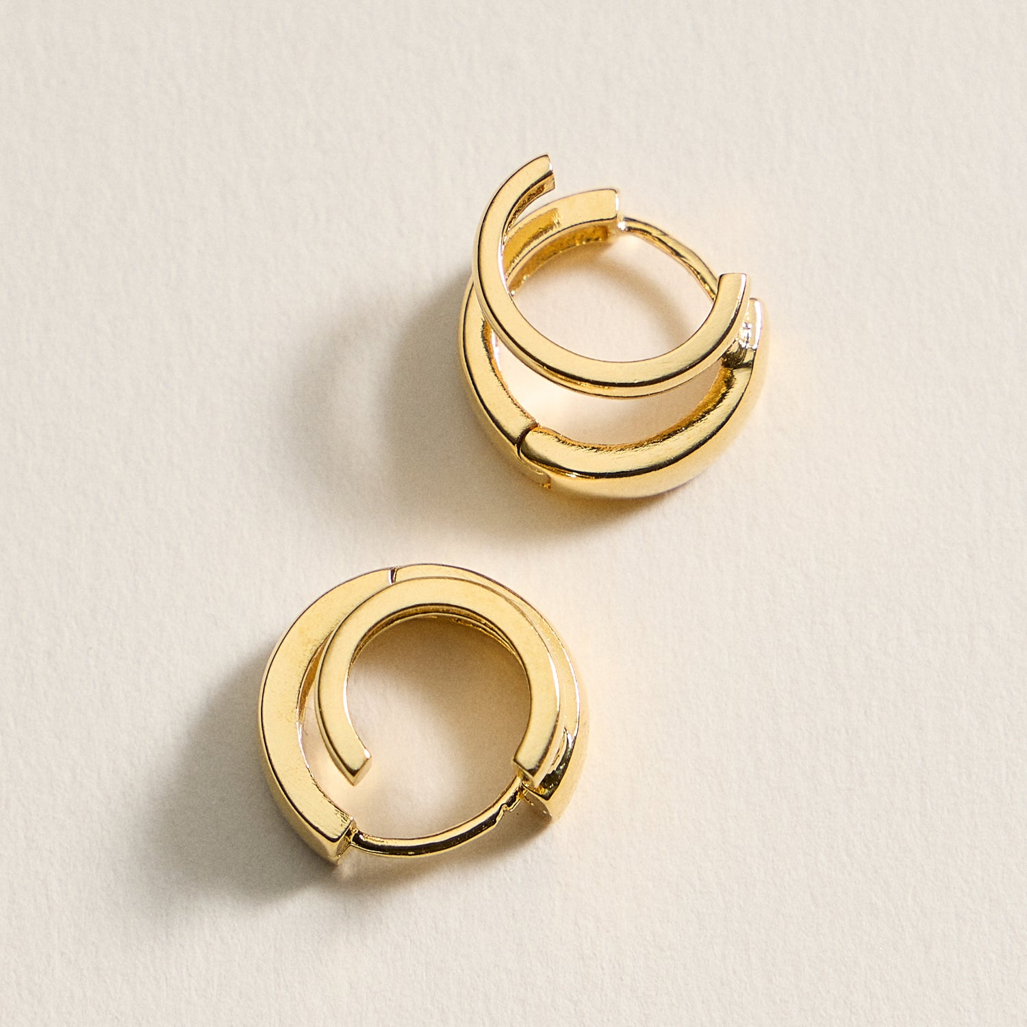 Gold-Dipped Double Hoop Earrings – Modern Minimalist