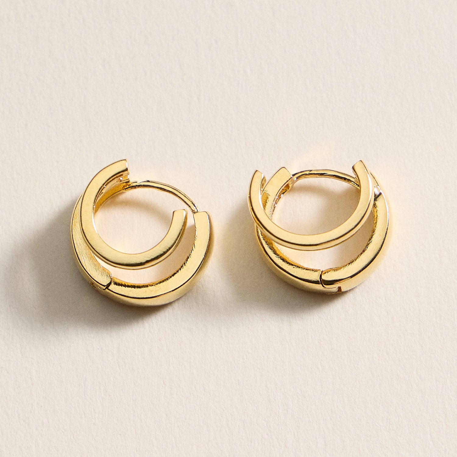 Gold-Dipped Double Hoop Earrings – Modern Minimalist
