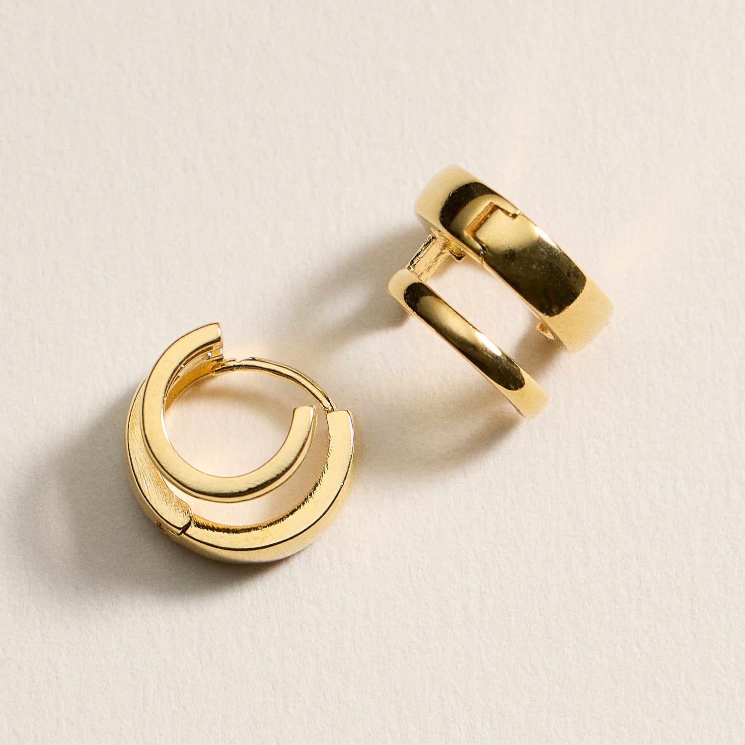 Gold-Dipped Double Hoop Earrings – Modern Minimalist