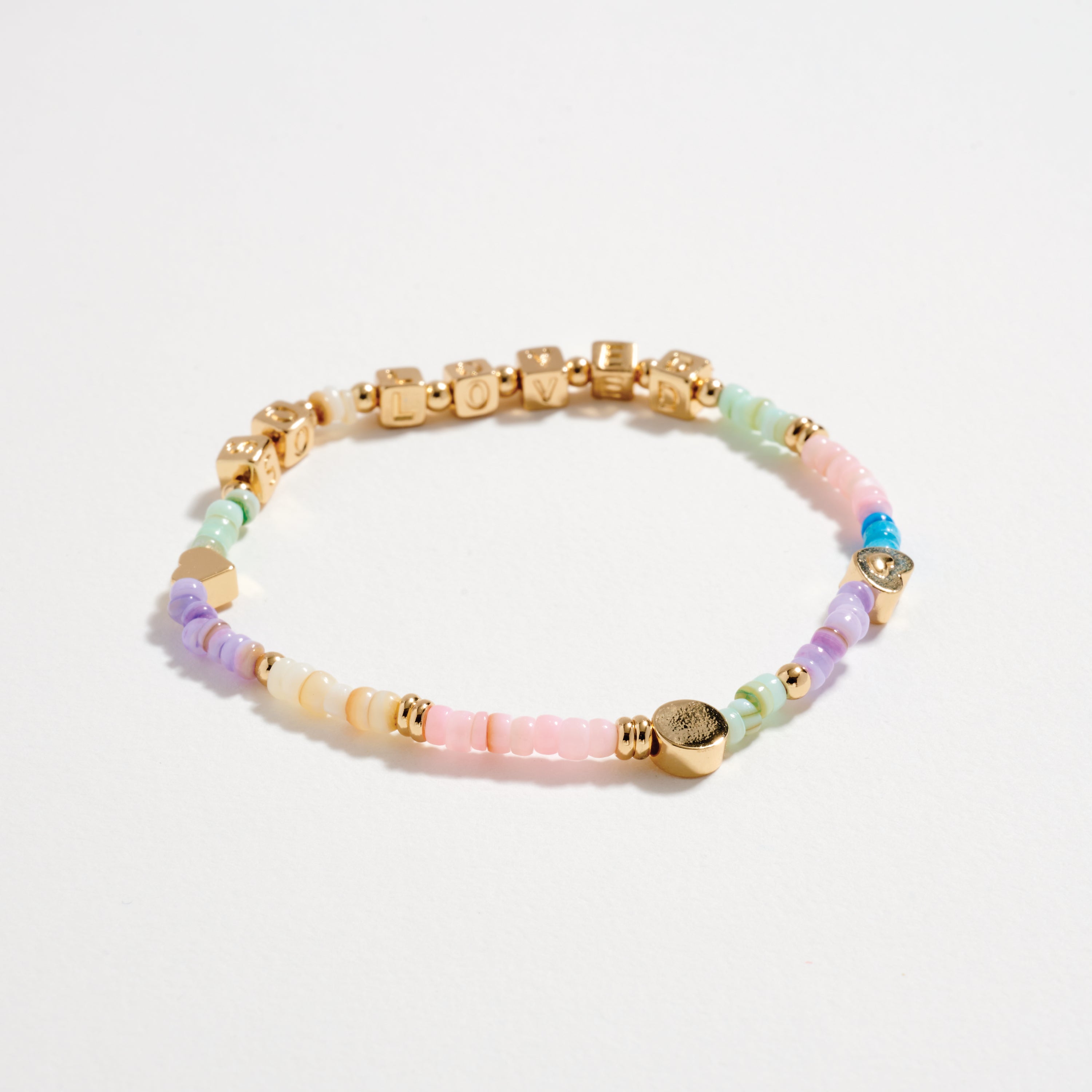 "SO LOVED" Gold Letter Bead Bracelet | Gift Box