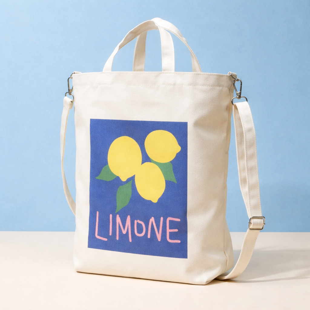 Limone Canvas Tote Bag – Zip-Top Crossbody & Shoulder Bag - Frem