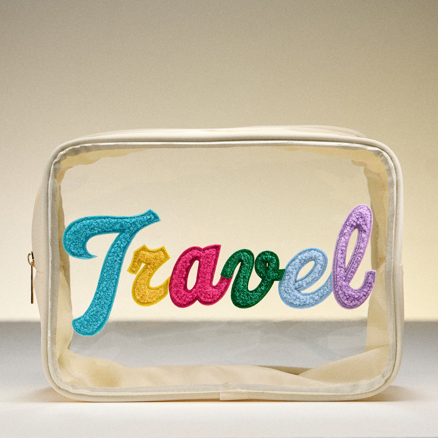 Clear PVC Beach and Pool Bag with Fabric Letters
