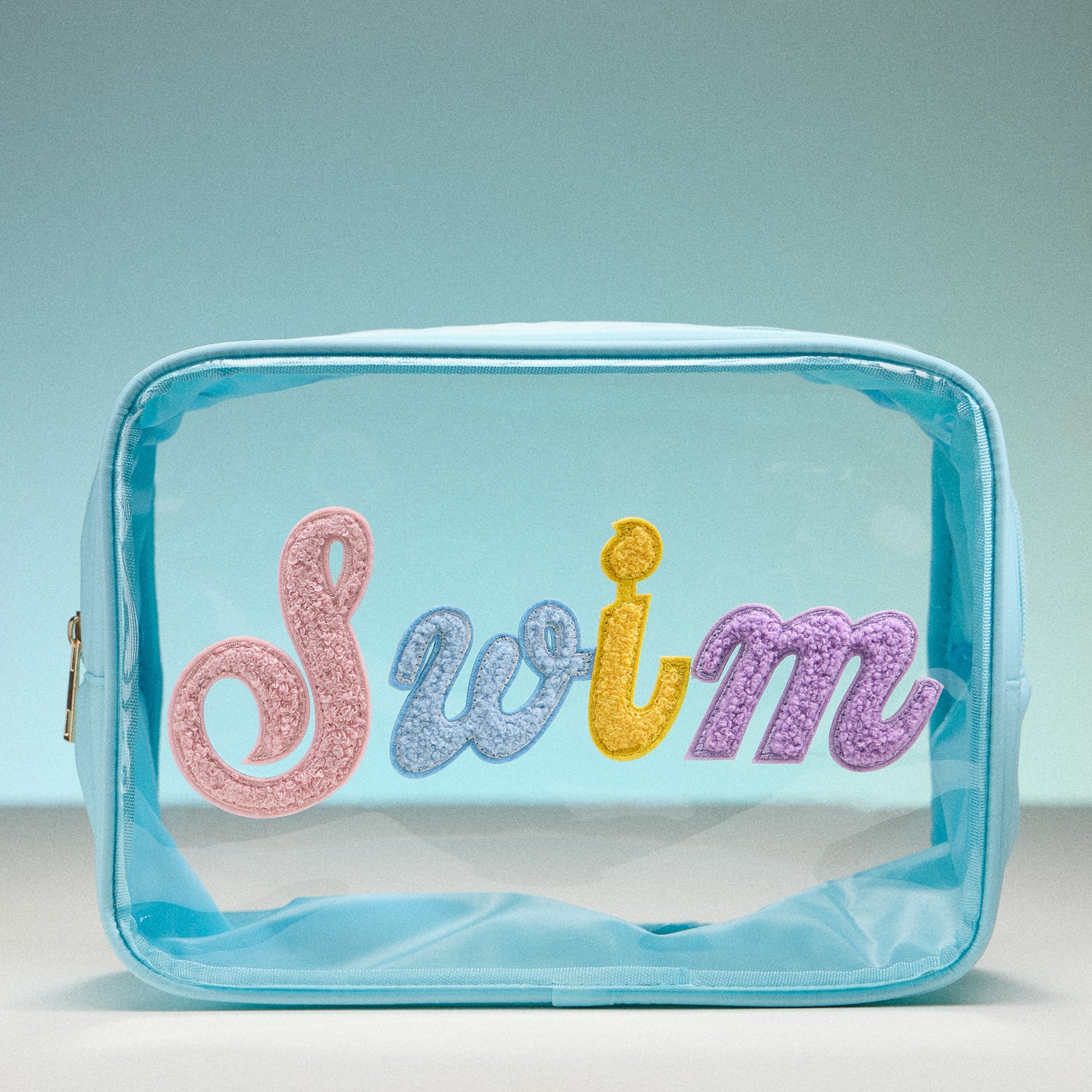 Clear PVC Beach and Pool Bag with Fabric Letters
