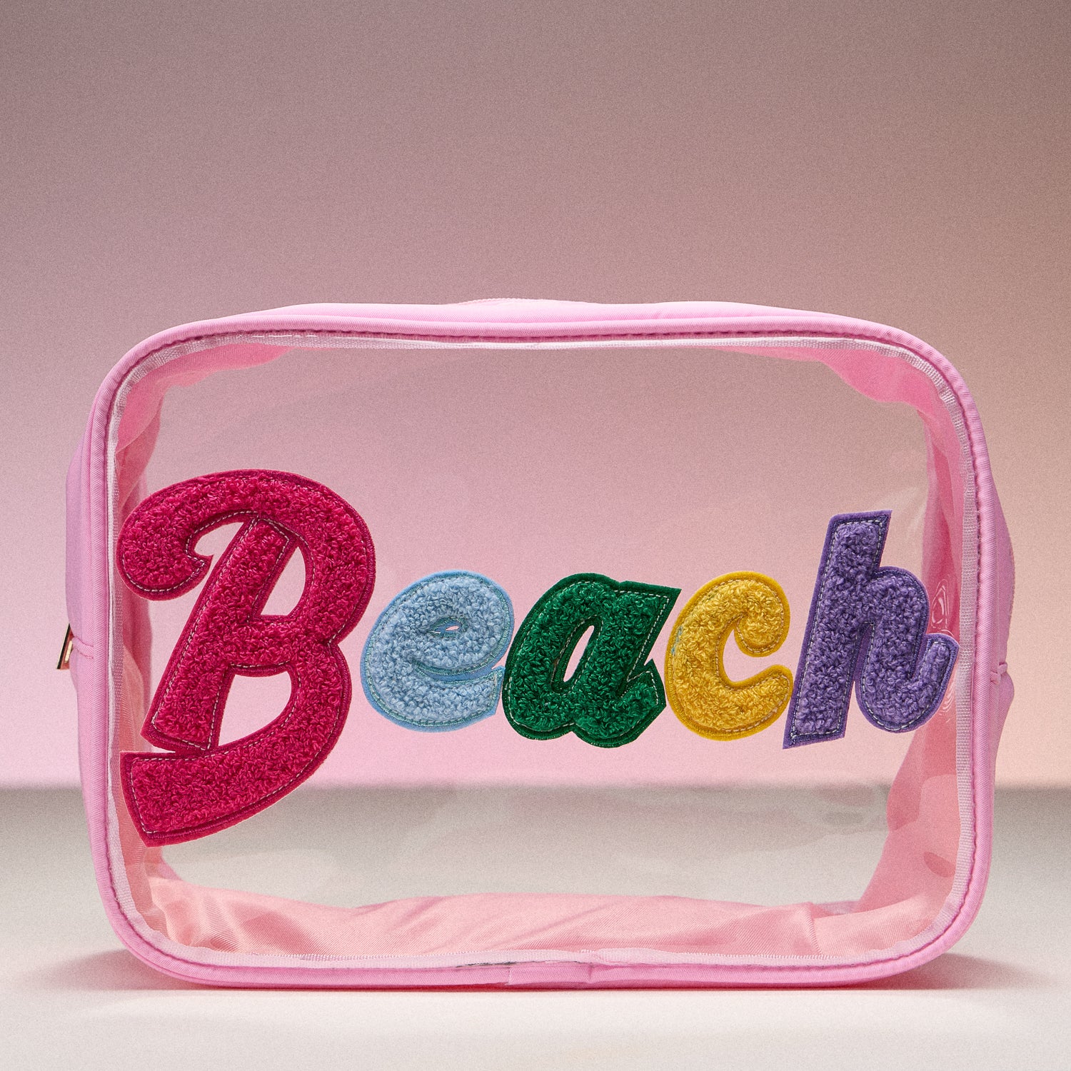 Clear PVC Beach and Pool Bag with Fabric Letters