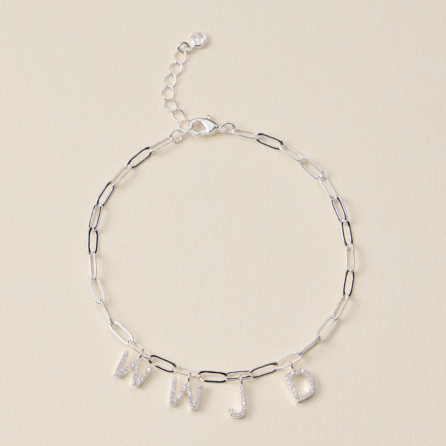 Elegant Gold & Silver WWJD Charm Chain Bracelet