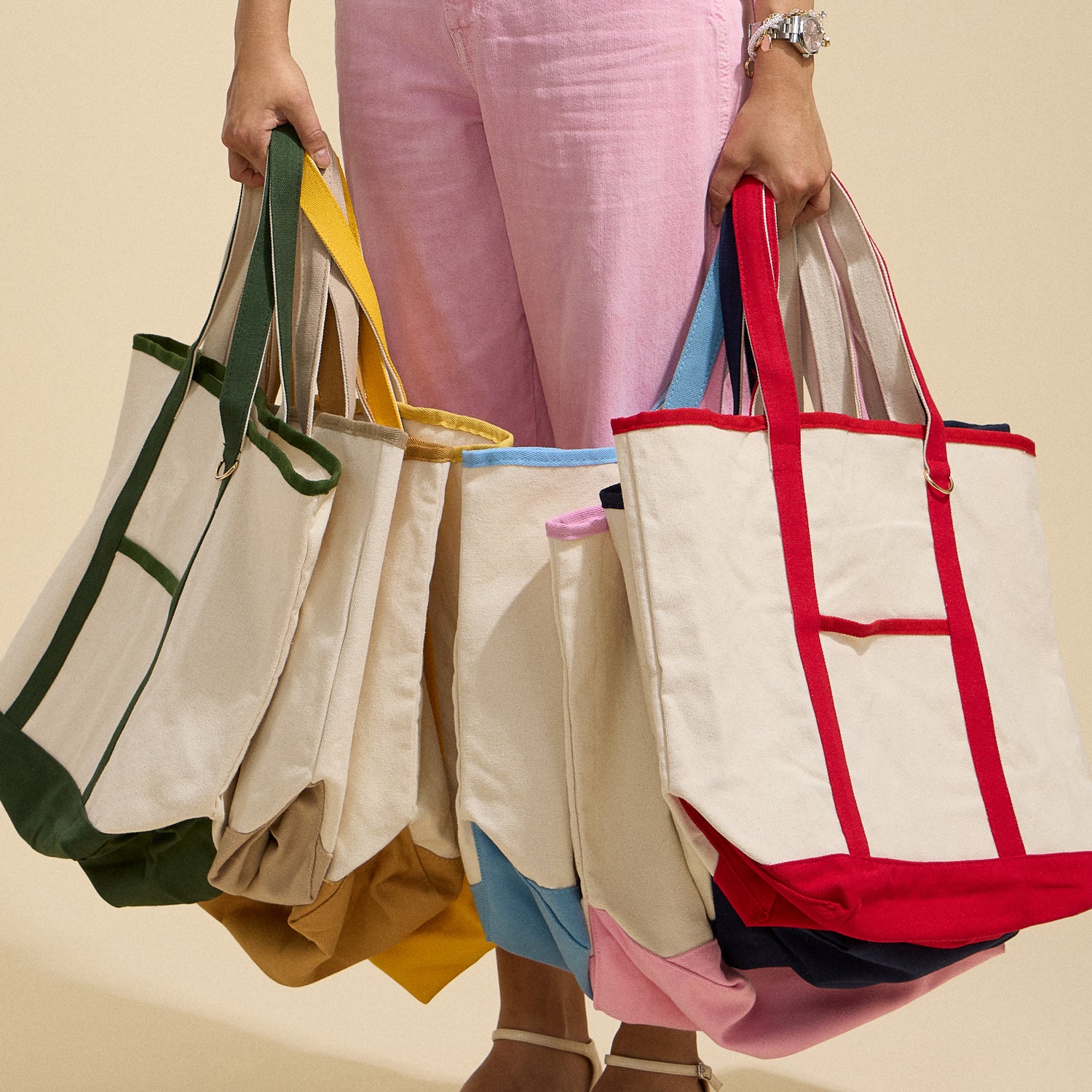 Ecofriendly Cotton Canvas Tote Bag with Charm Holder