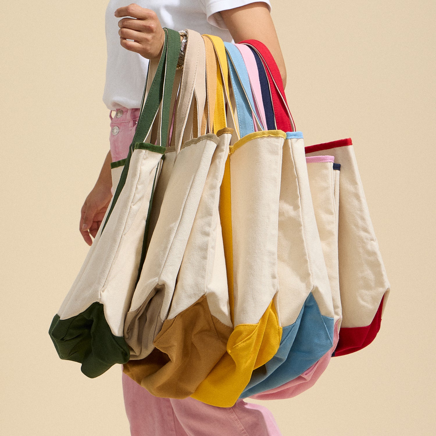 Ecofriendly Cotton Canvas Tote Bag with Charm Holder