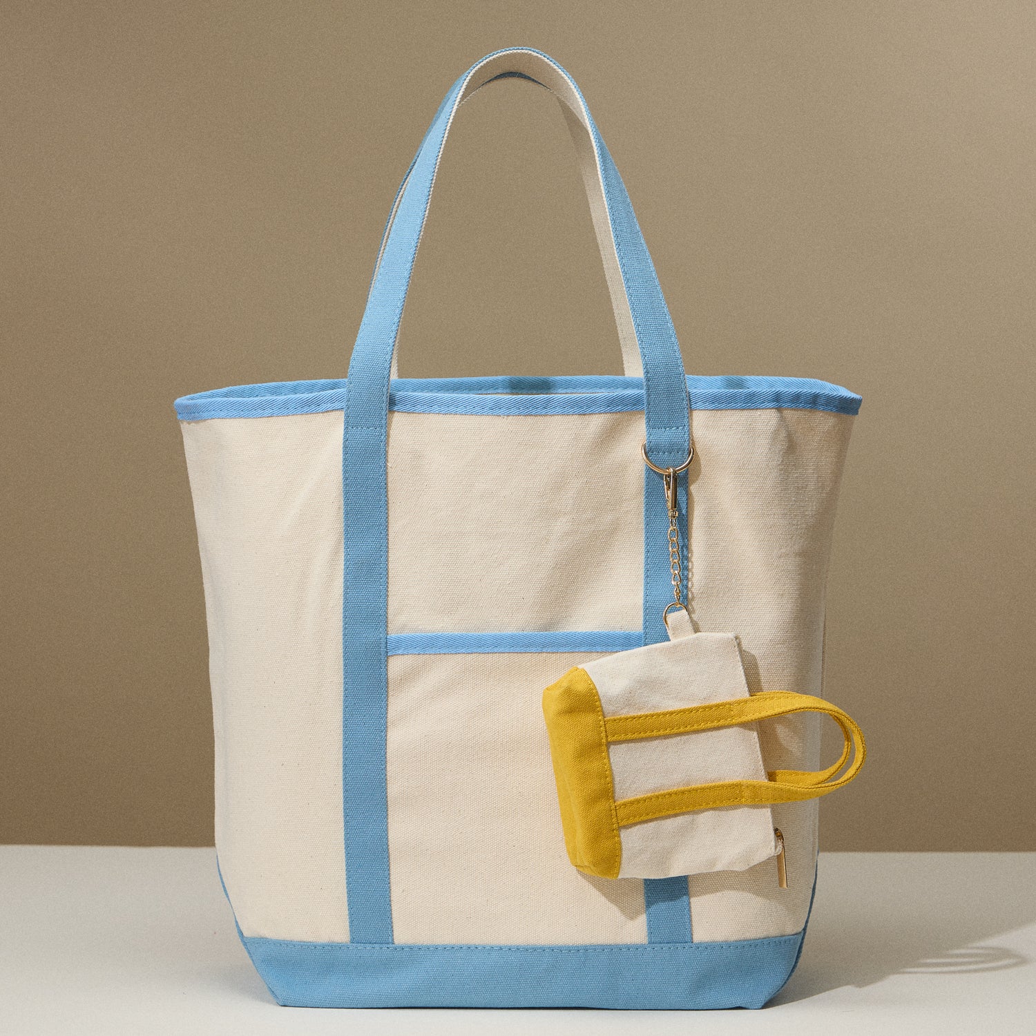 Ecofriendly Cotton Canvas Tote Bag with Charm Holder