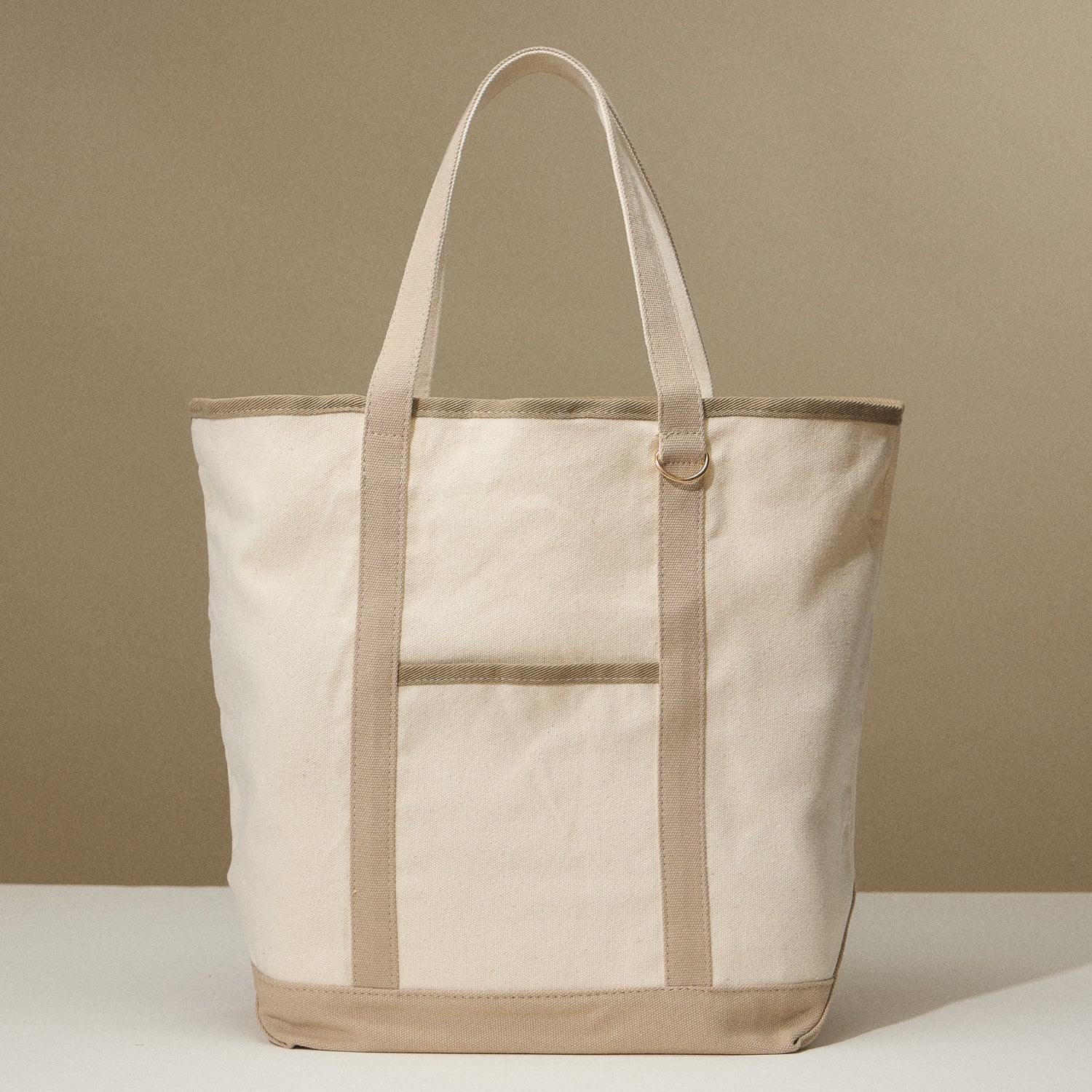 Ecofriendly Cotton Canvas Tote Bag with Charm Holder