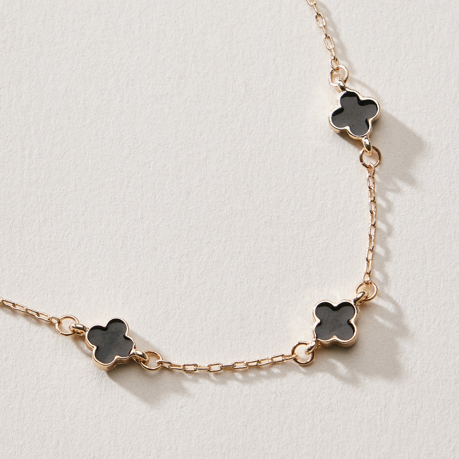 Gold Plated Mini-Floral Chain Bracelet with Adjustable Clasp - Frem