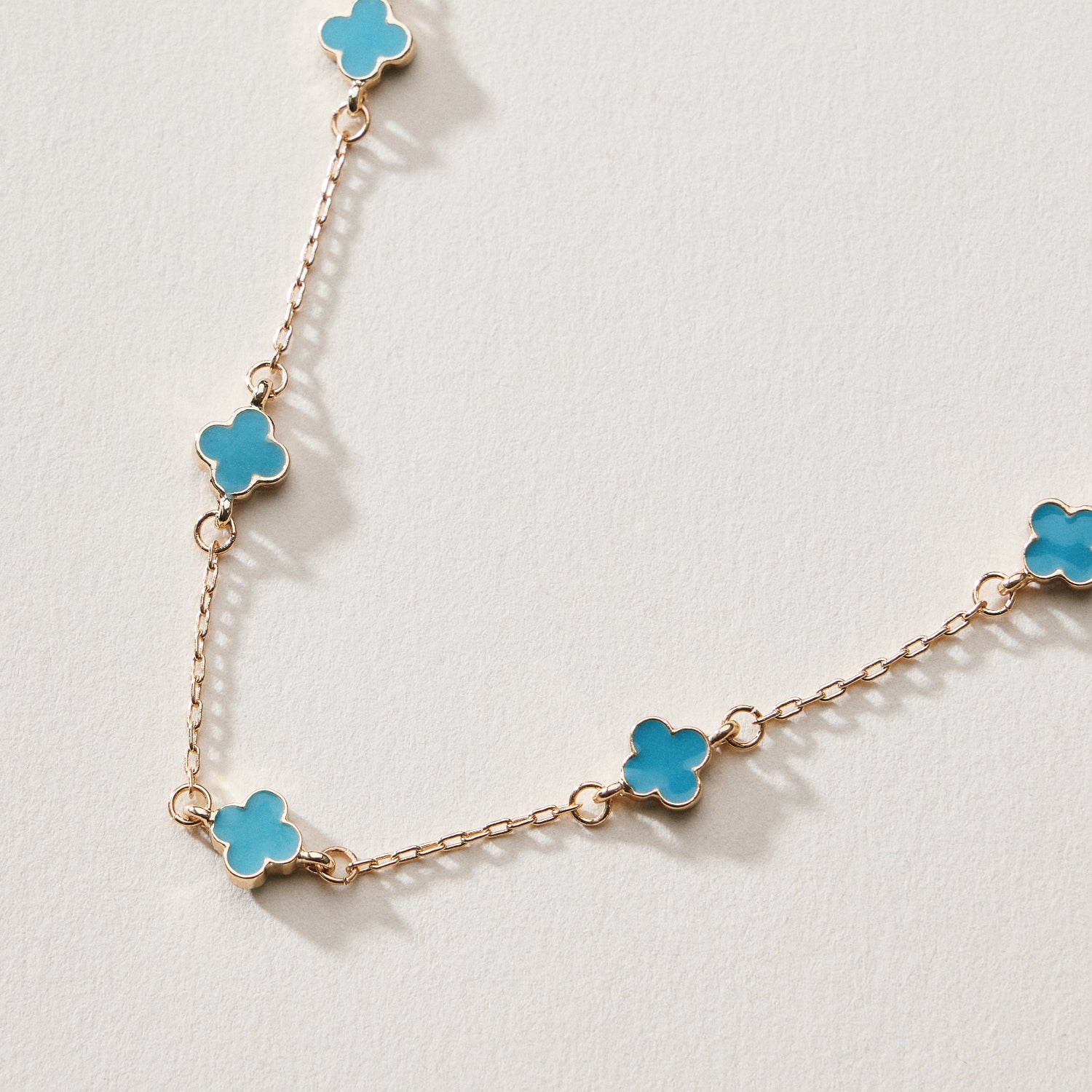 Gold Plated Mini-Floral Chain Bracelet with Adjustable Clasp - Frem