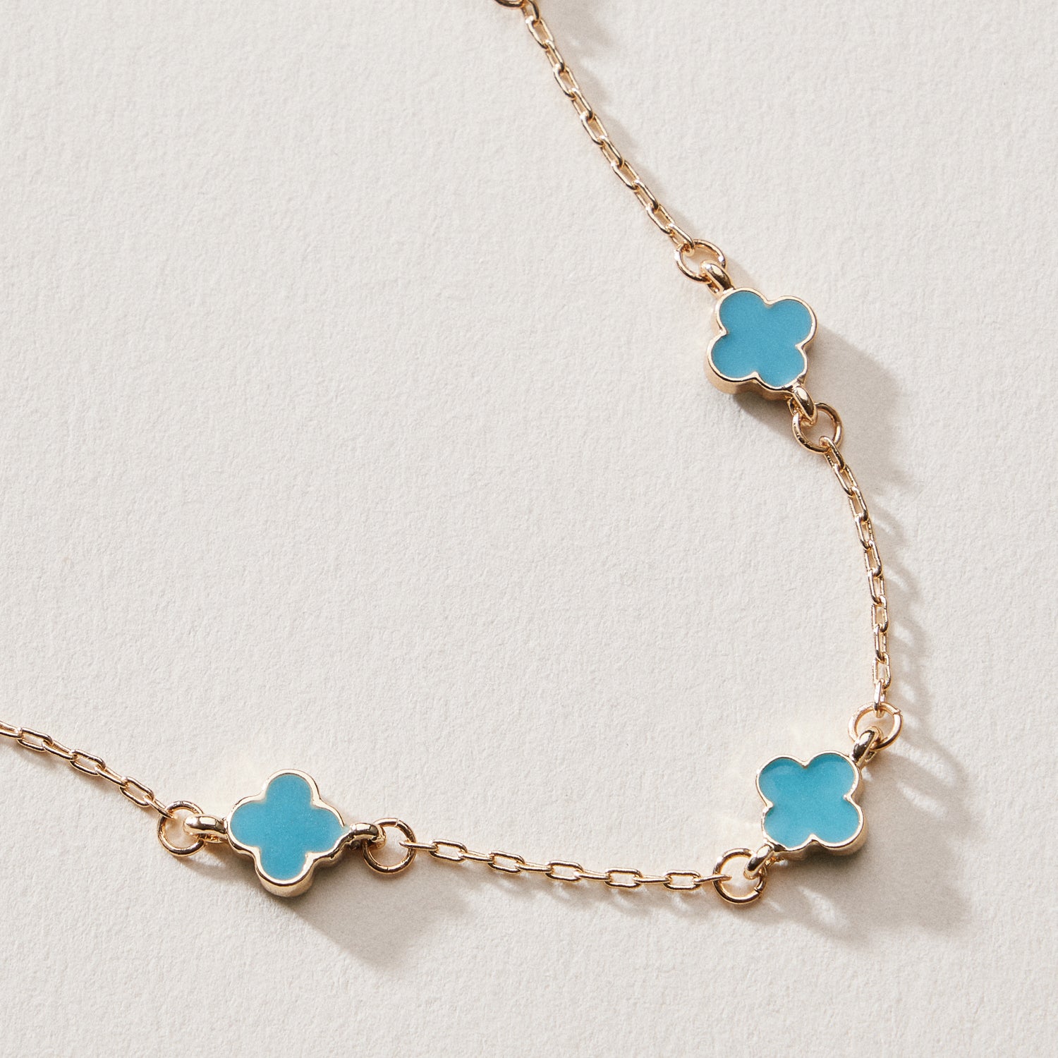 Gold Plated Mini-Floral Chain Bracelet with Adjustable Clasp - Frem
