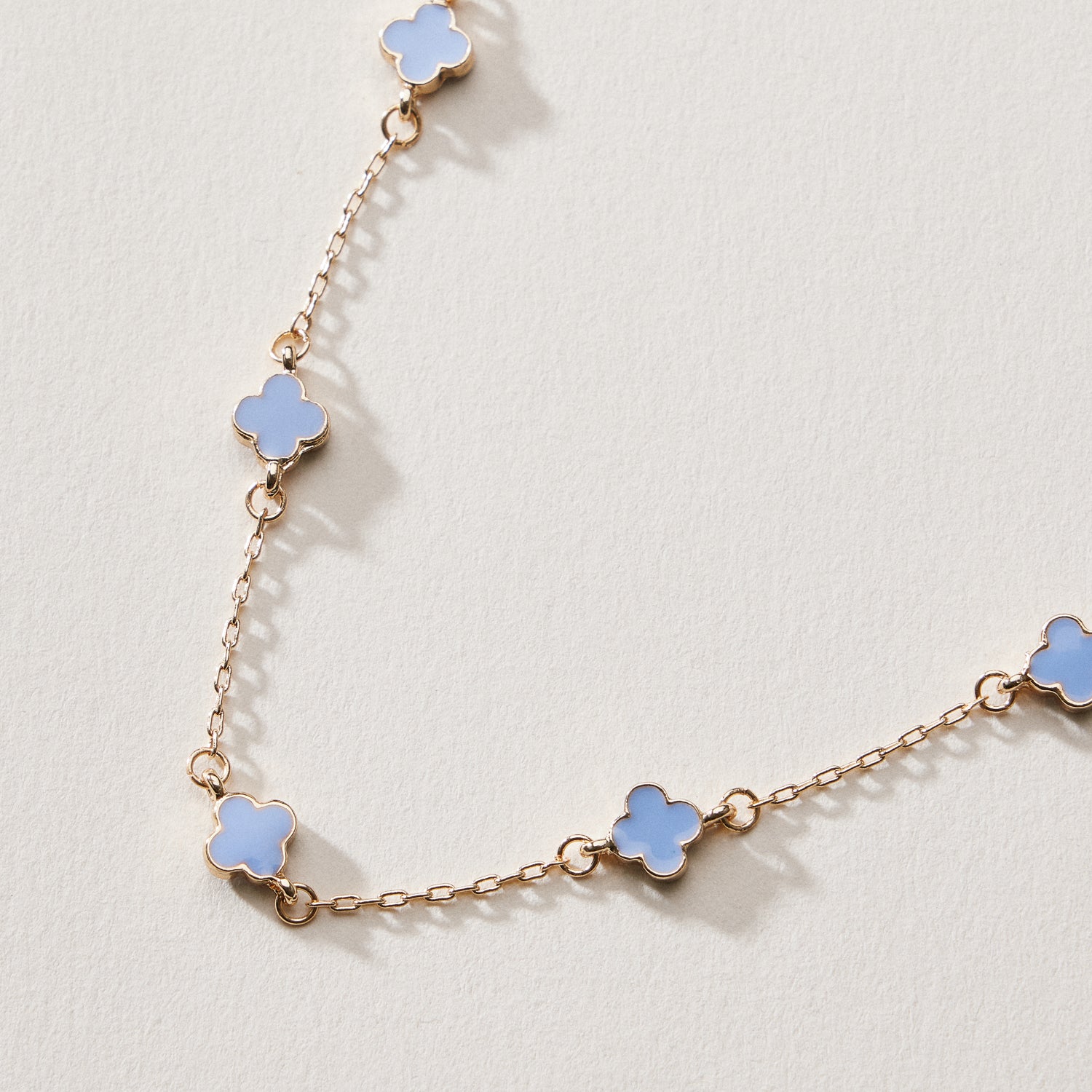 Gold Plated Mini-Floral Chain Bracelet with Adjustable Clasp - Frem