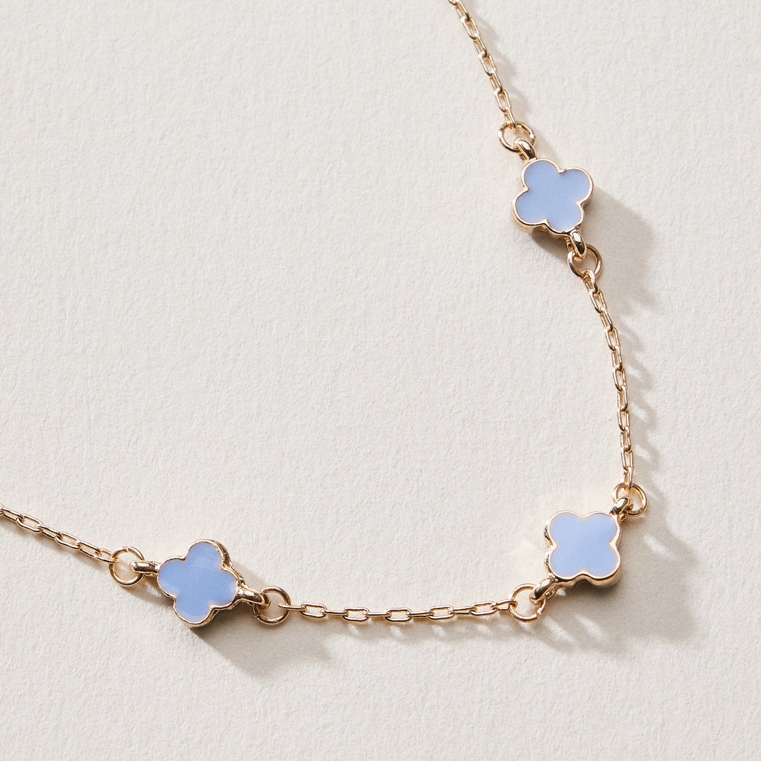 Gold Plated Mini-Floral Chain Bracelet with Adjustable Clasp - Frem