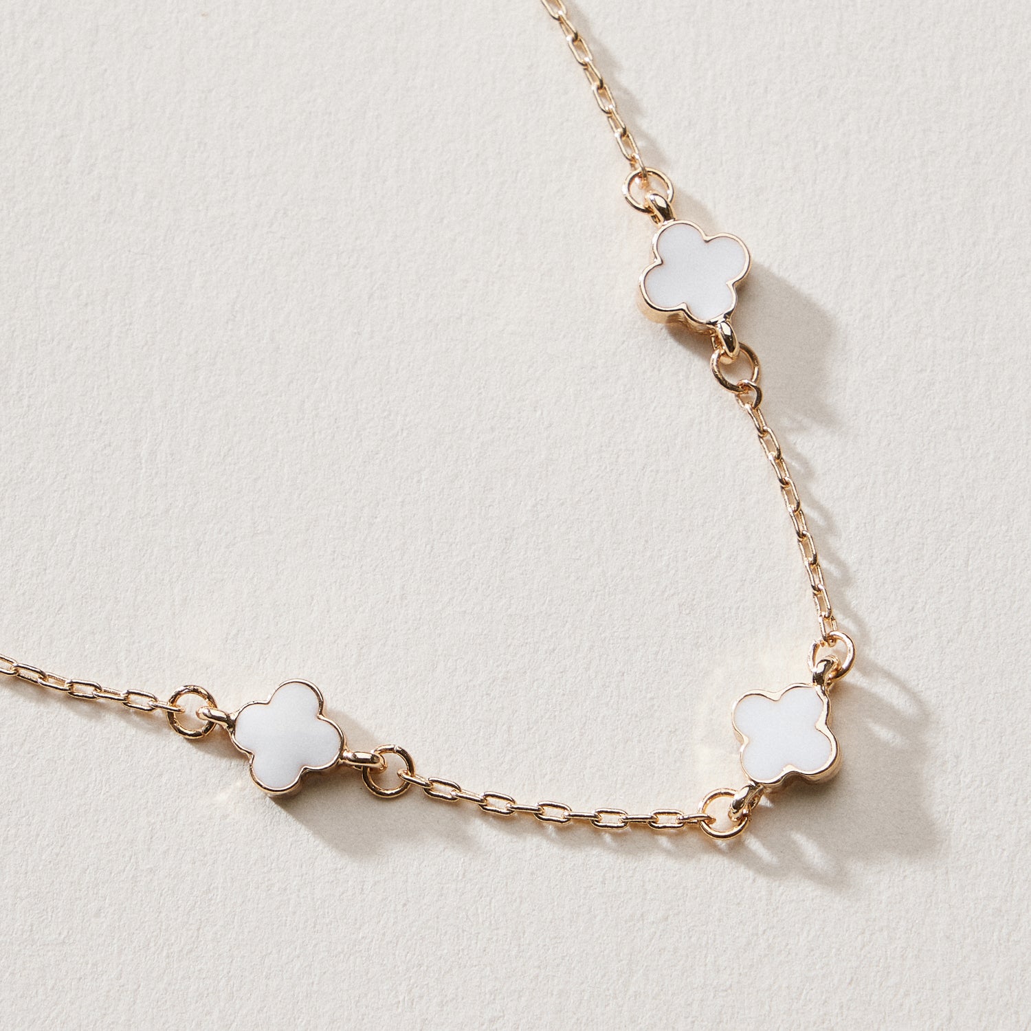 Gold Plated Mini-Floral Chain Bracelet with Adjustable Clasp - Frem
