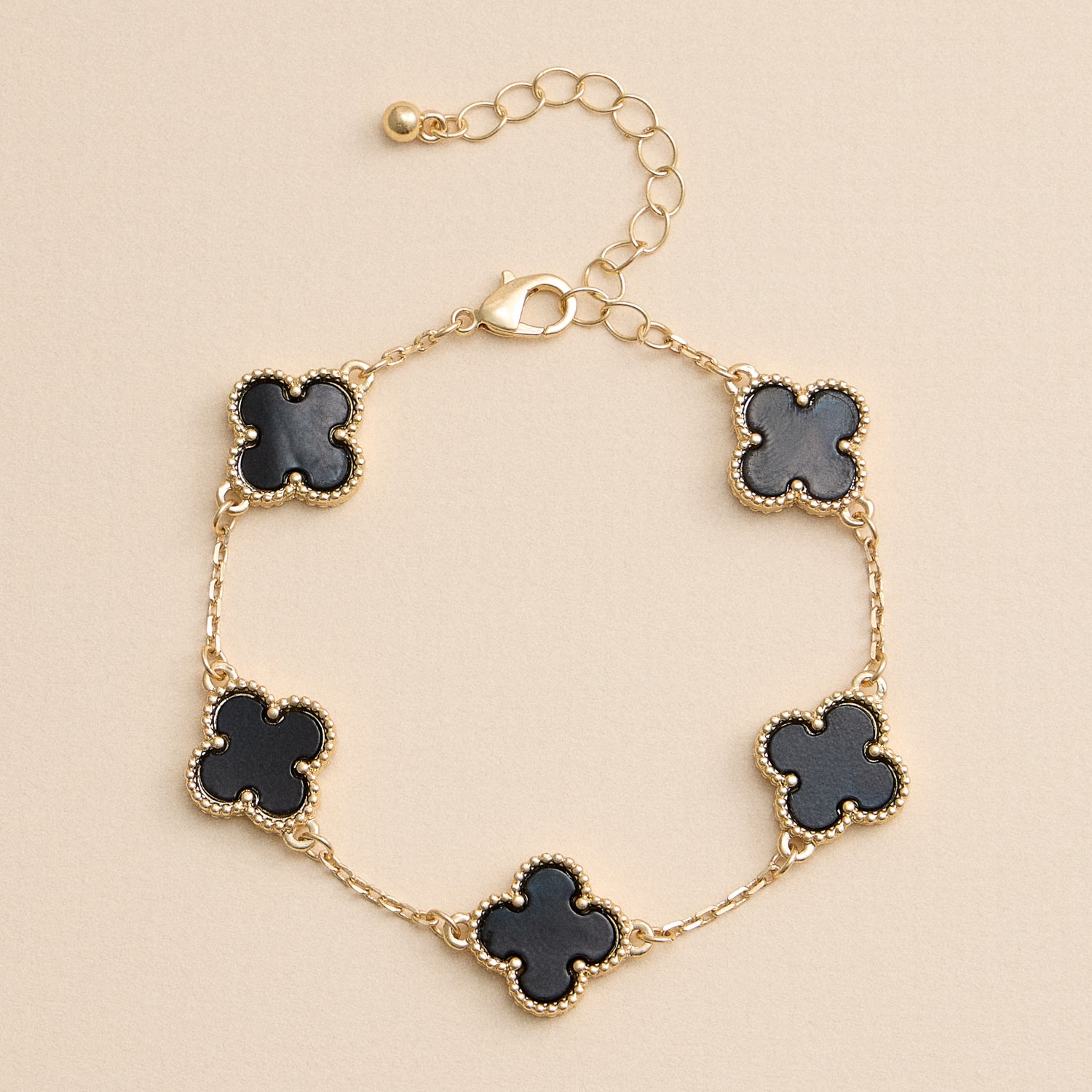 Multicolor Shell Charm Bracelet with Gold Accents