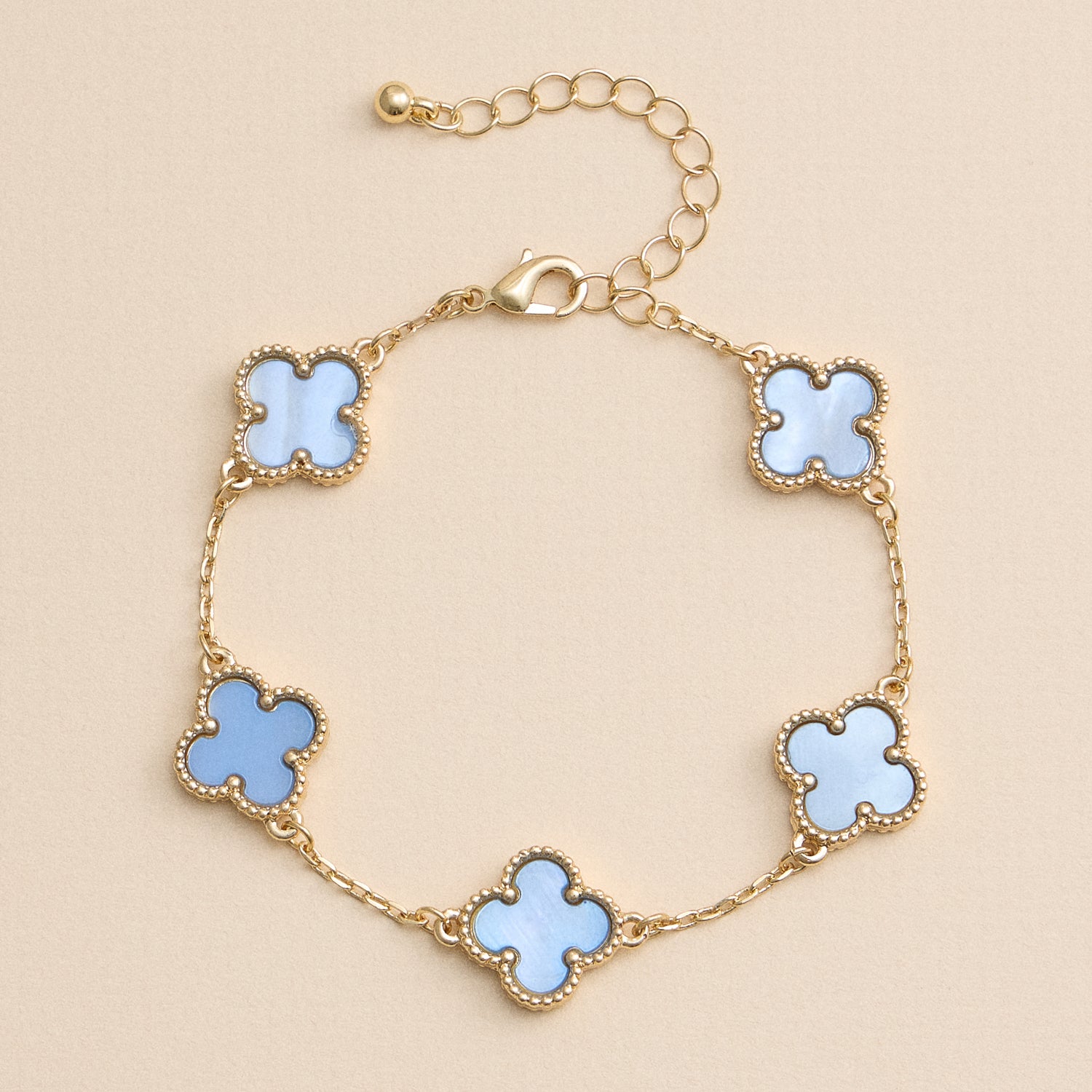Multicolor Shell Charm Bracelet with Gold Accents