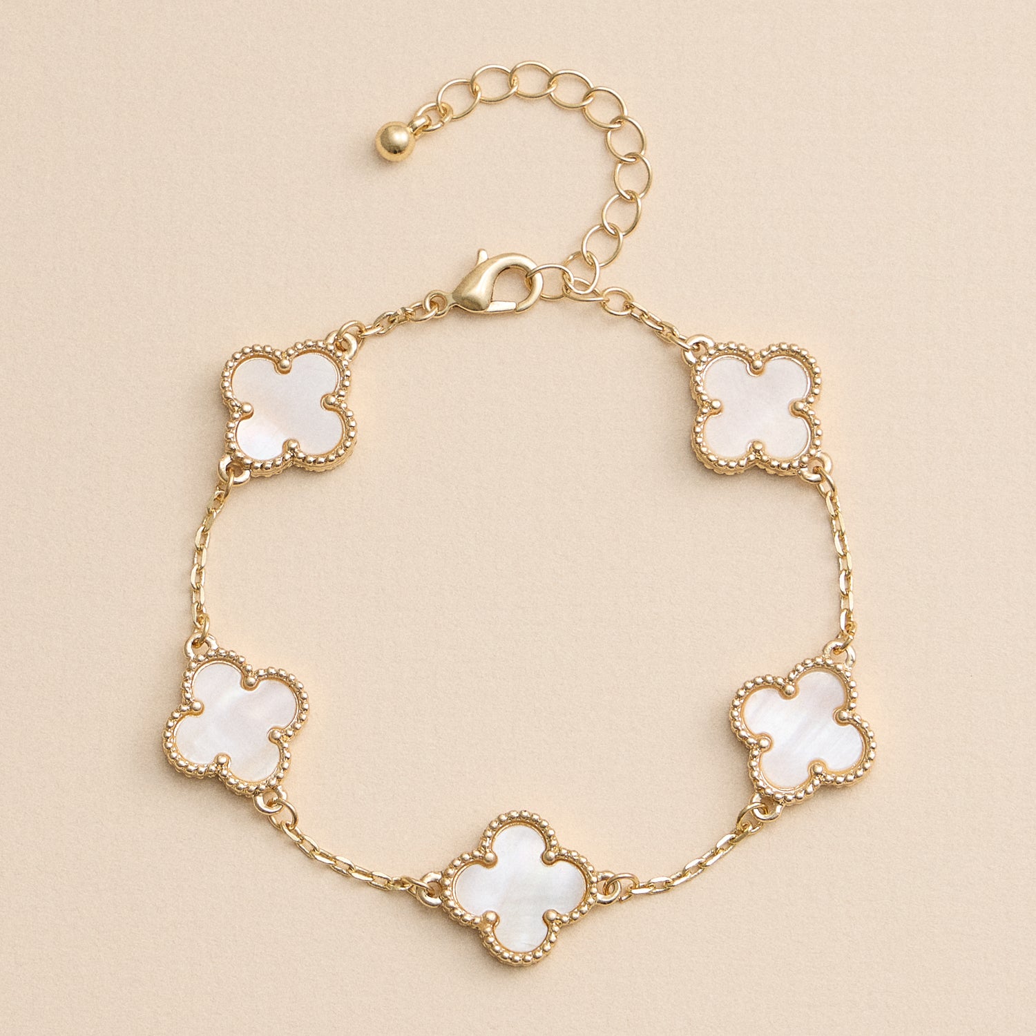 Multicolor Shell Charm Bracelet with Gold Accents