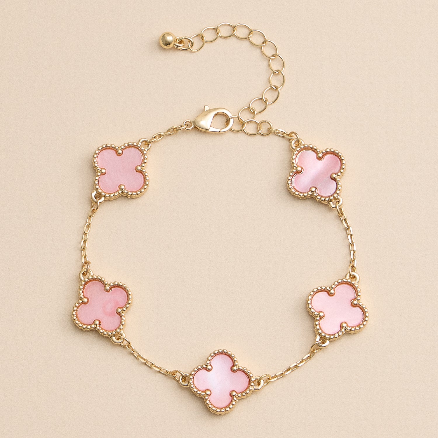 Multicolor Shell Charm Bracelet with Gold Accents