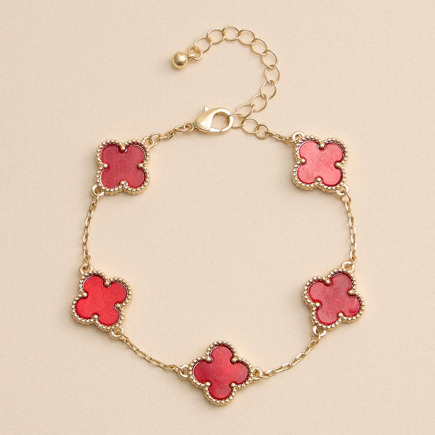 Multicolor Shell Charm Bracelet with Gold Accents
