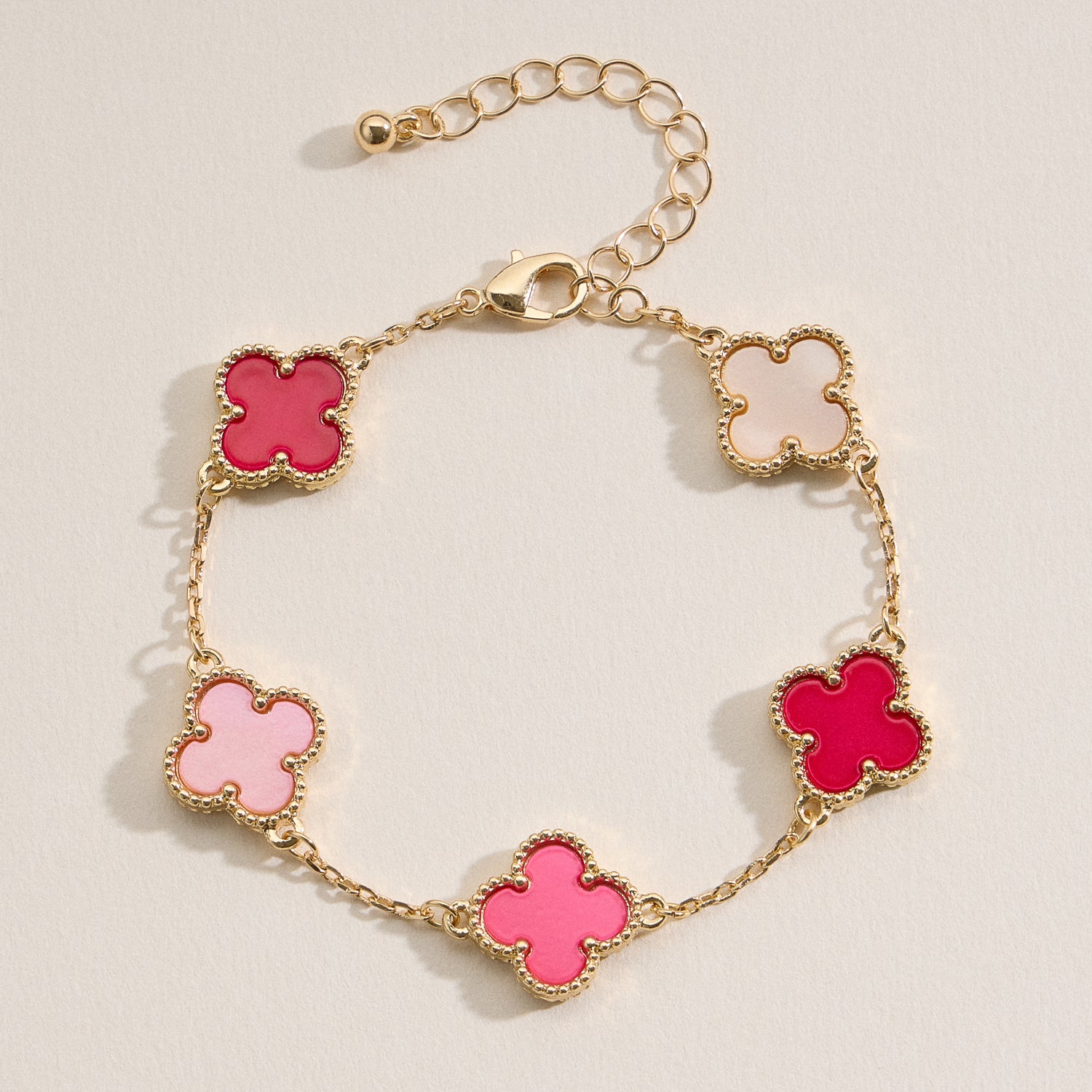 Multicolor Shell Charm Bracelet with Gold Accents