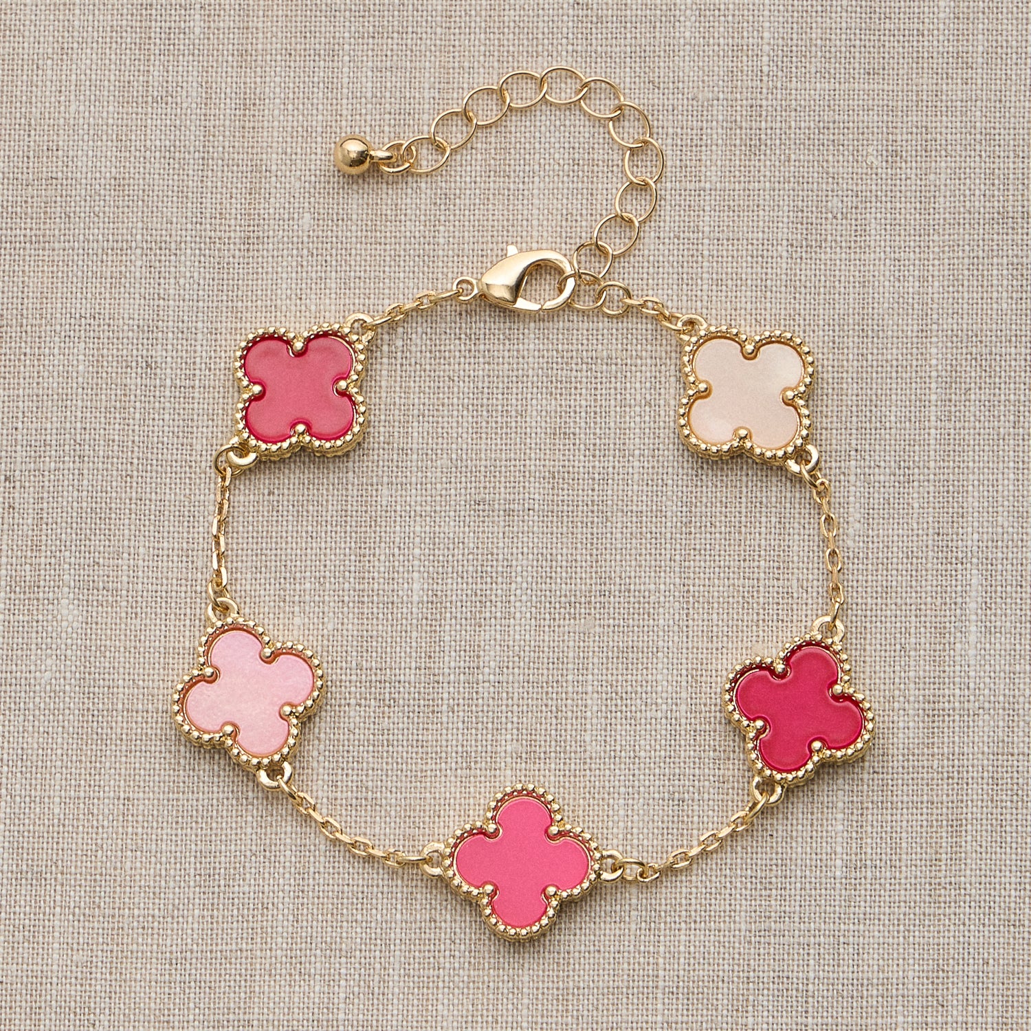 Multicolor Shell Charm Bracelet with Gold Accents