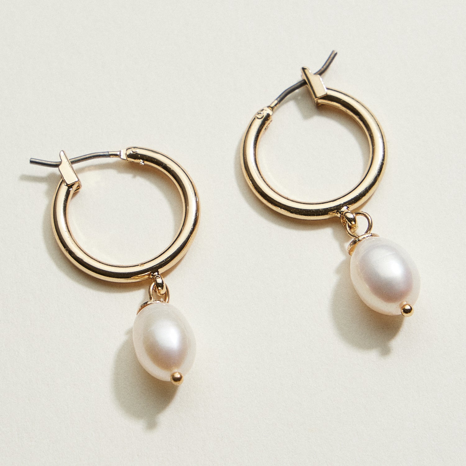 Pearl Drop Hoop Earrings | Pearl Jewelryc