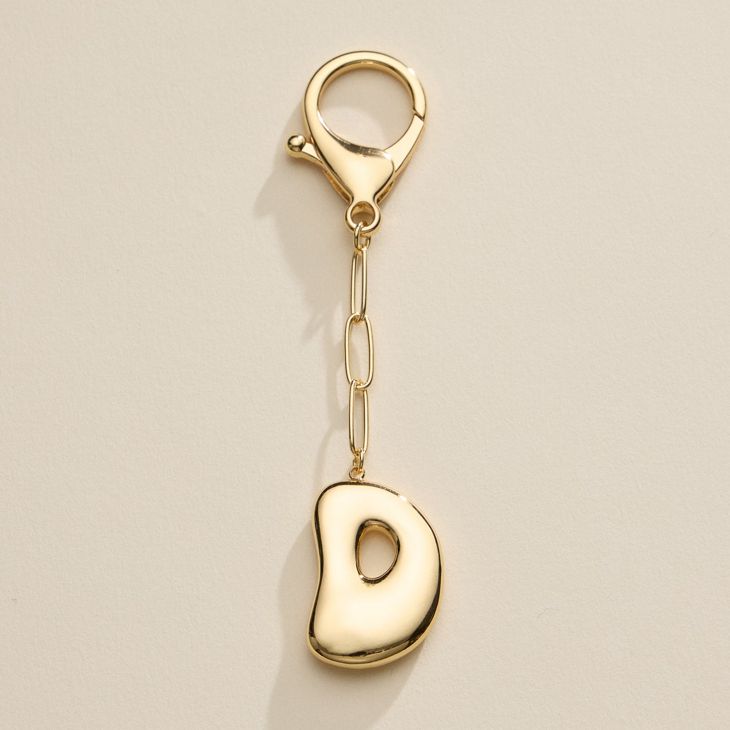 Personalized Bubble Initial Keychain – 18K Gold and Silver Tone Letter Charm - Frem