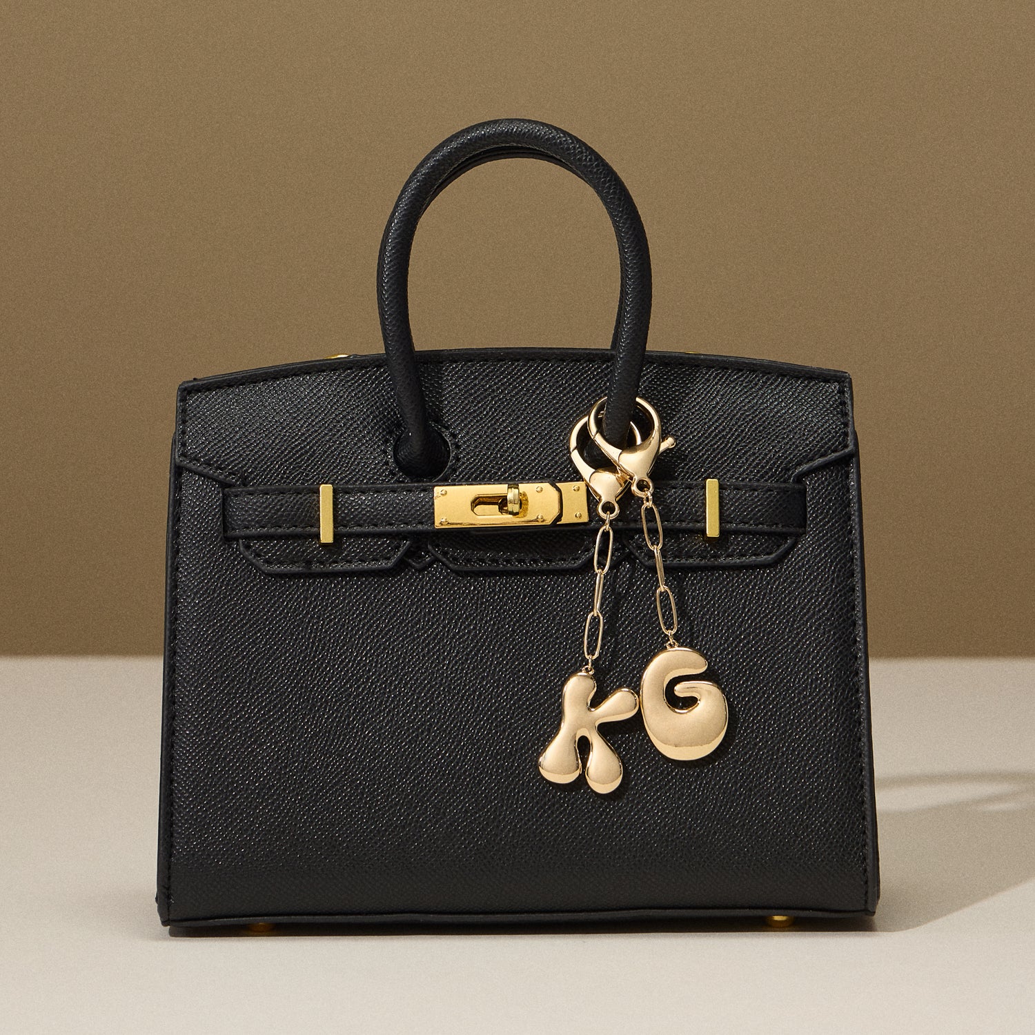 Personalized Bubble Initial Keychain – 18K Gold and Silver Tone Letter Charm