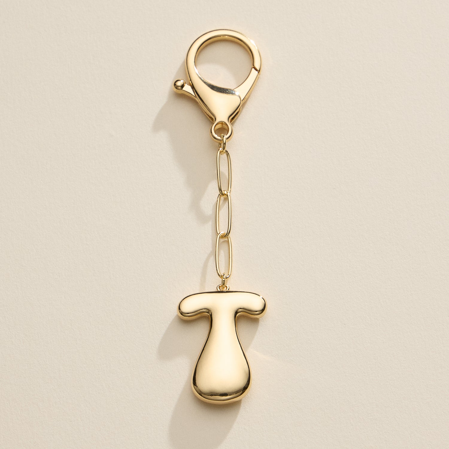 Personalized Bubble Initial Keychain – 18K Gold and Silver Tone Letter Charm