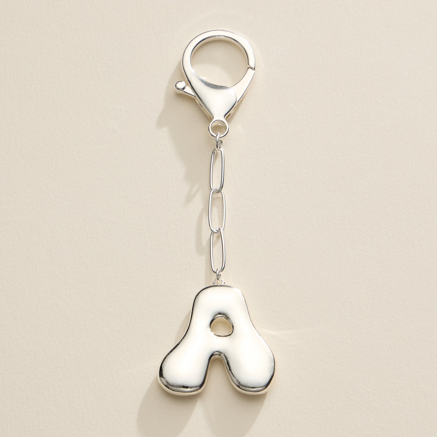 Personalized Bubble Initial Keychain – 18K Gold and Silver Tone Letter Charm
