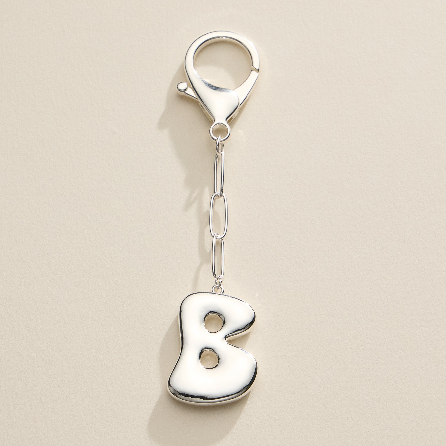 Personalized Bubble Initial Keychain – 18K Gold and Silver Tone Letter Charm