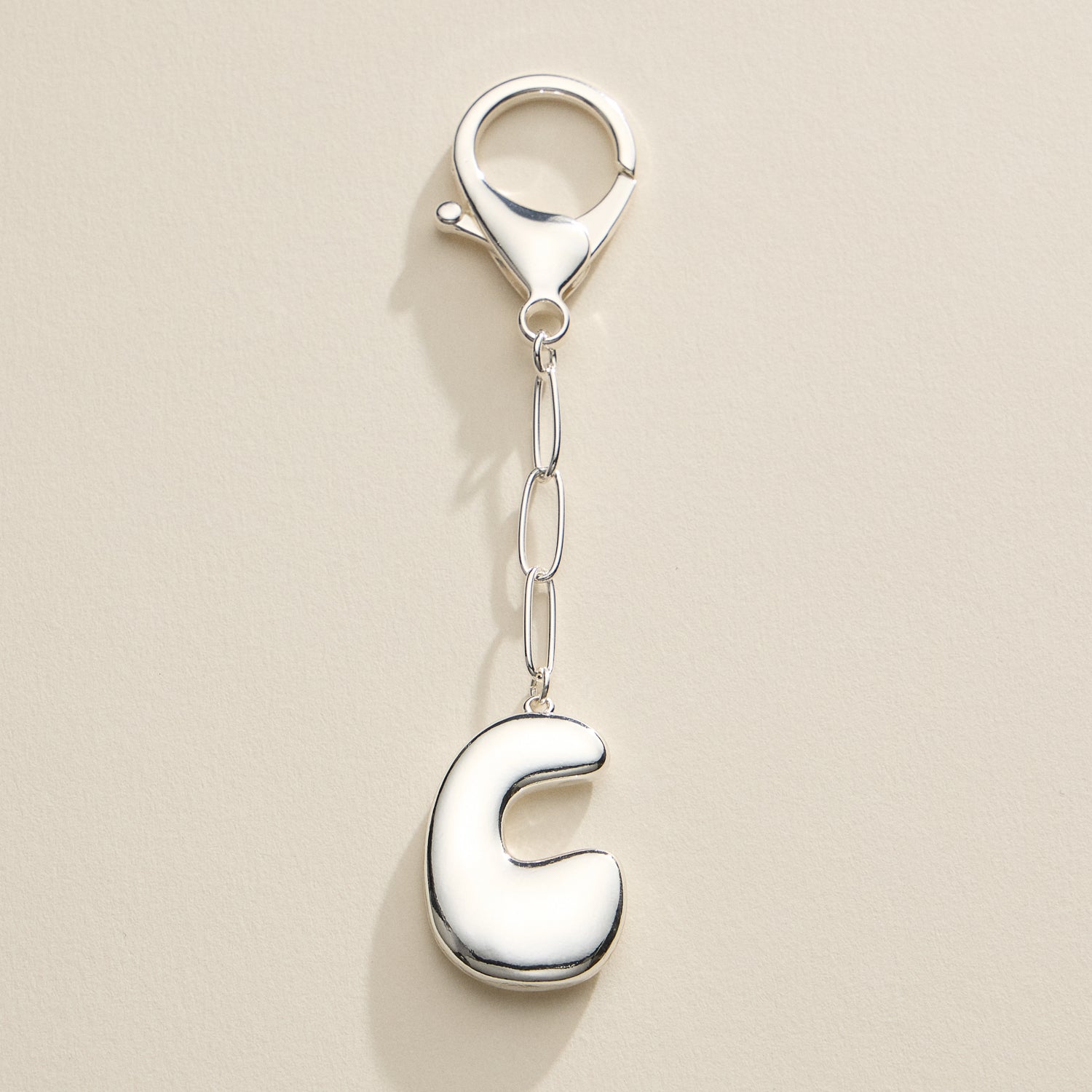 Personalized Bubble Initial Keychain – 18K Gold and Silver Tone Letter Charm