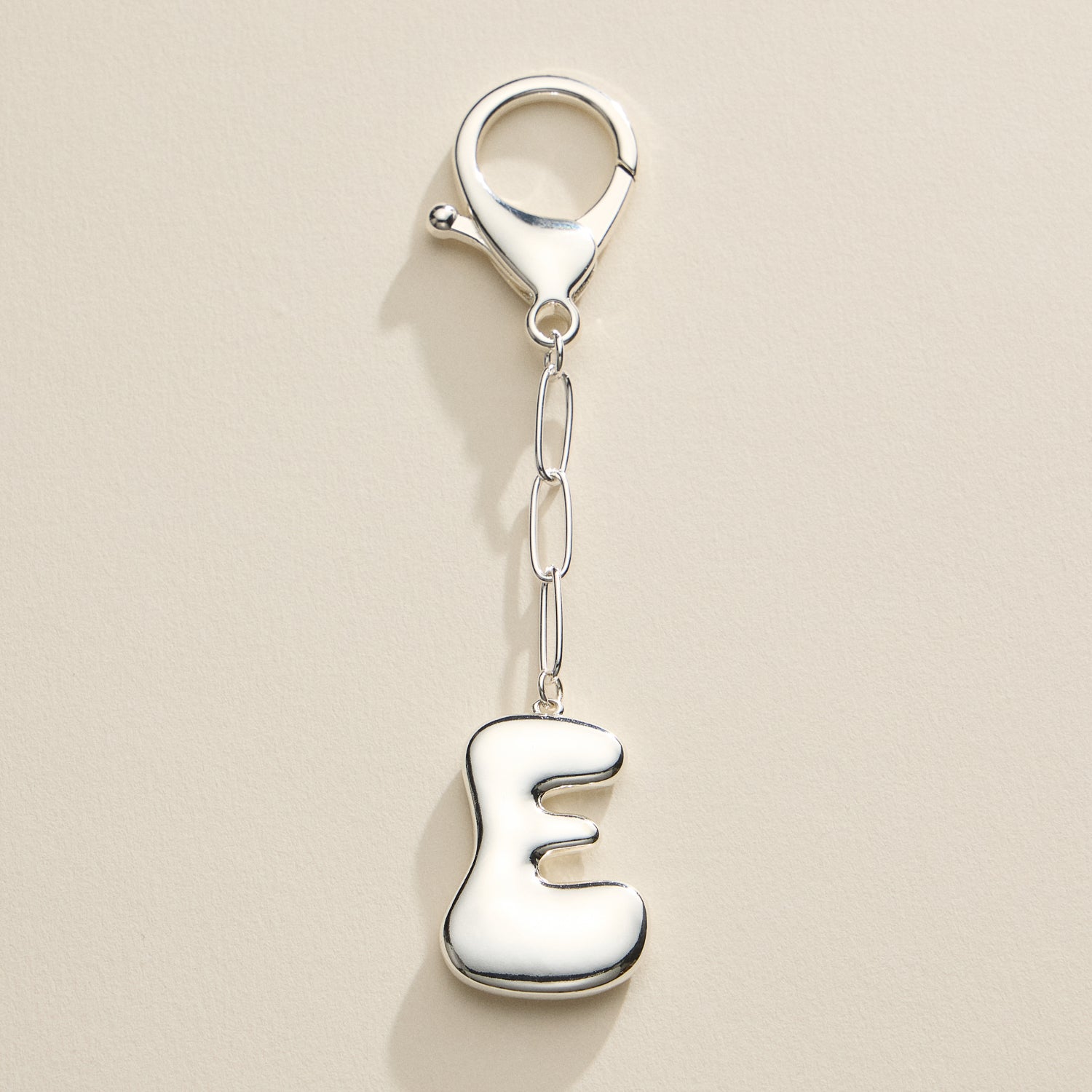 Personalized Bubble Initial Keychain – 18K Gold and Silver Tone Letter Charm