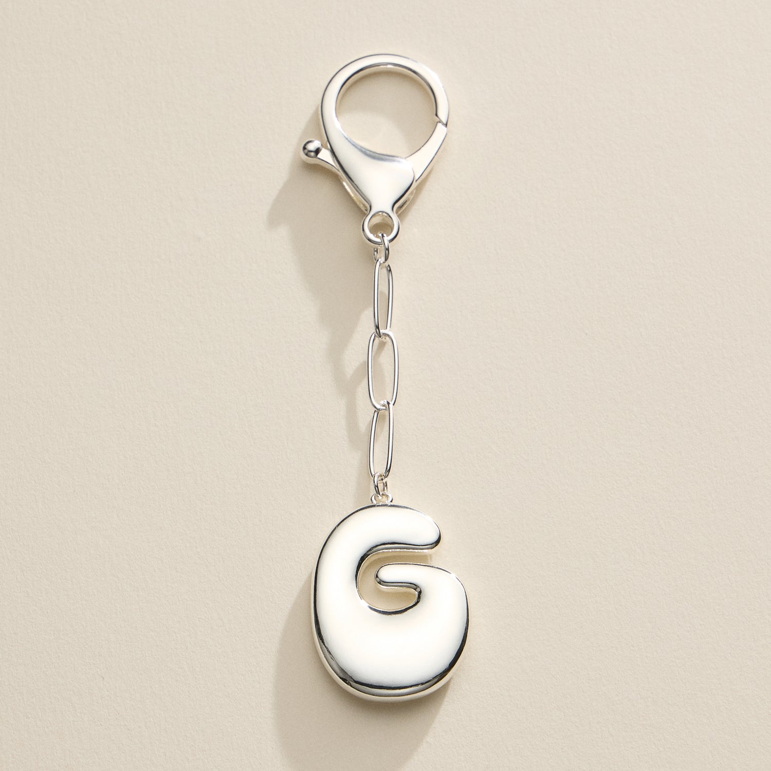 Personalized Bubble Initial Keychain – 18K Gold and Silver Tone Letter Charm