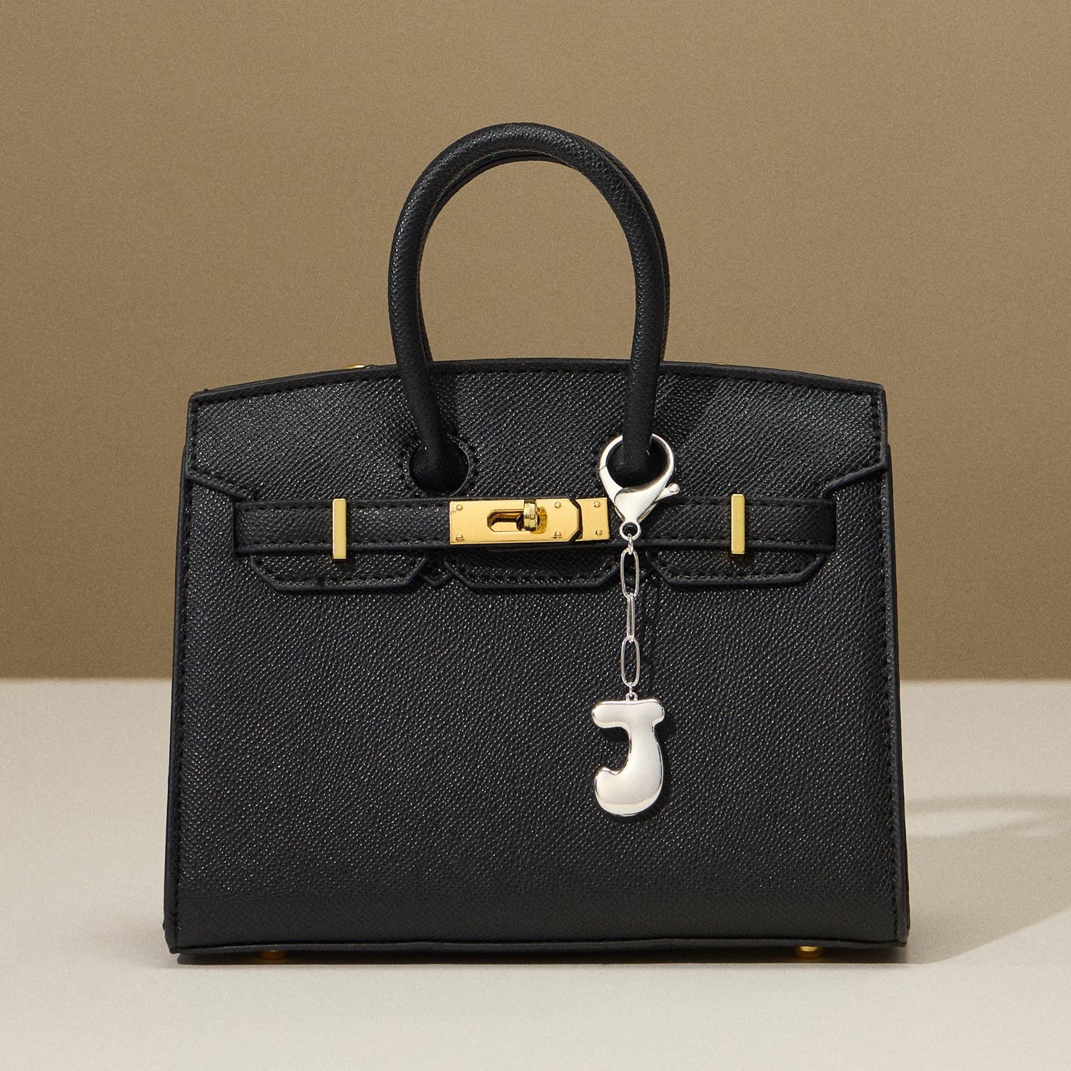 Personalized Bubble Initial Keychain – 18K Gold and Silver Tone Letter Charm