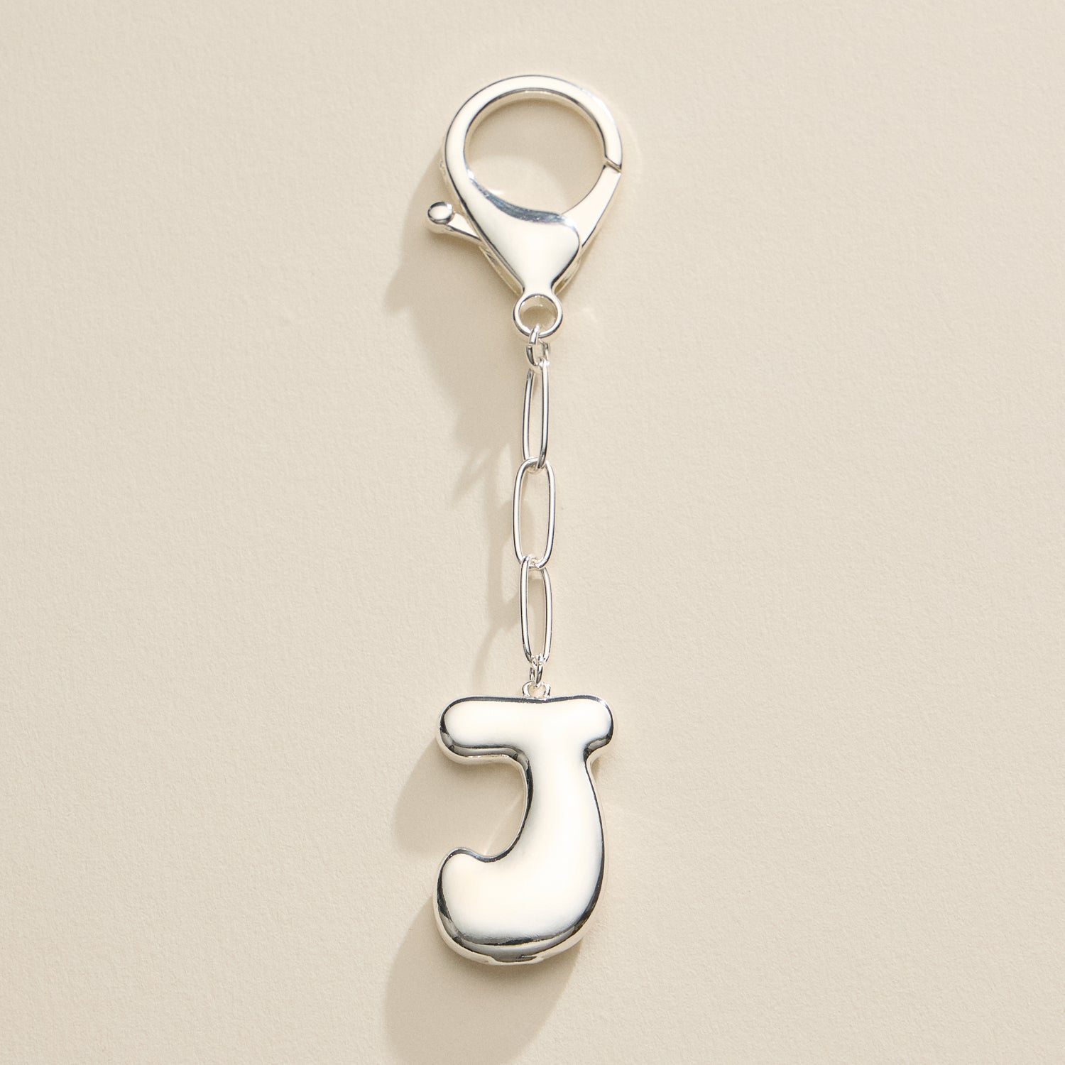 Personalized Bubble Initial Keychain – 18K Gold and Silver Tone Letter Charm