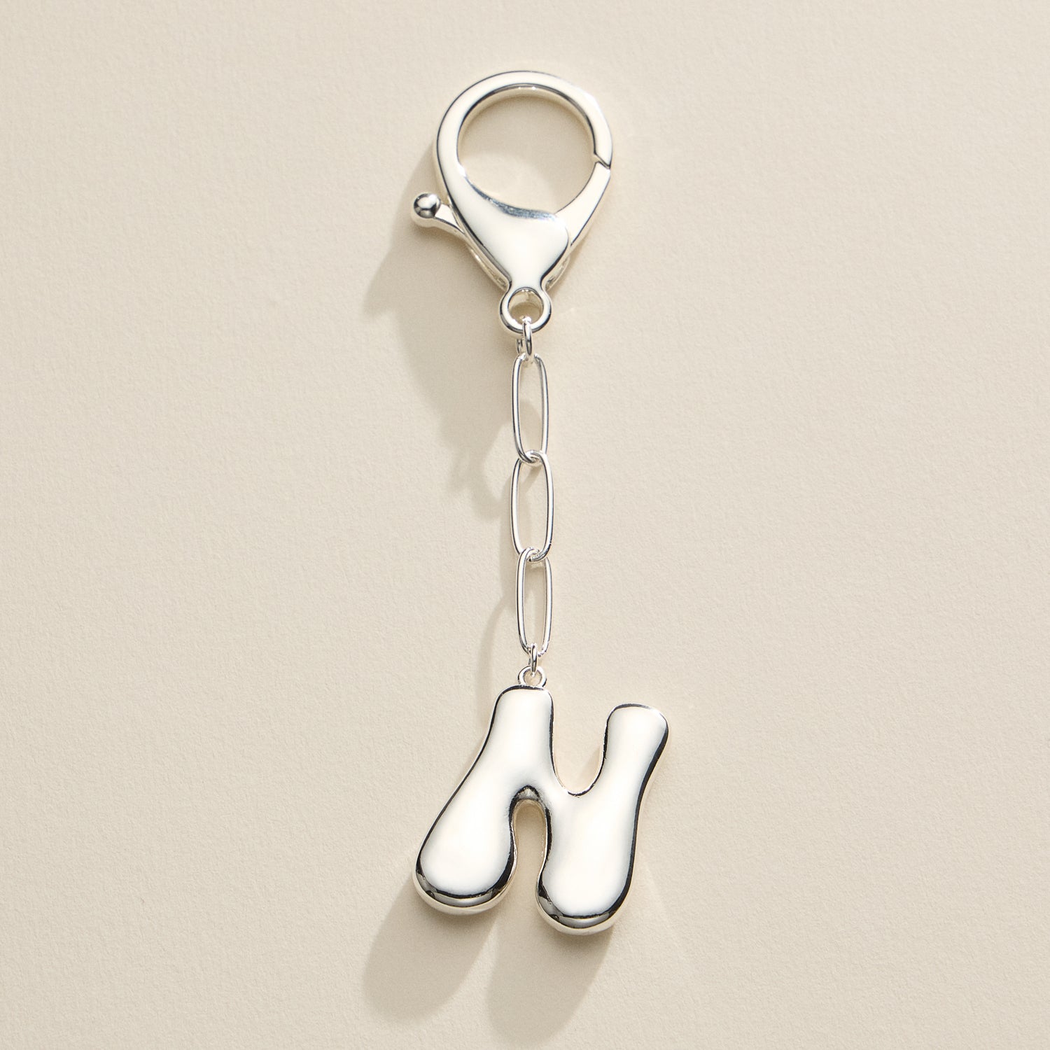 Personalized Bubble Initial Keychain – 18K Gold and Silver Tone Letter Charm