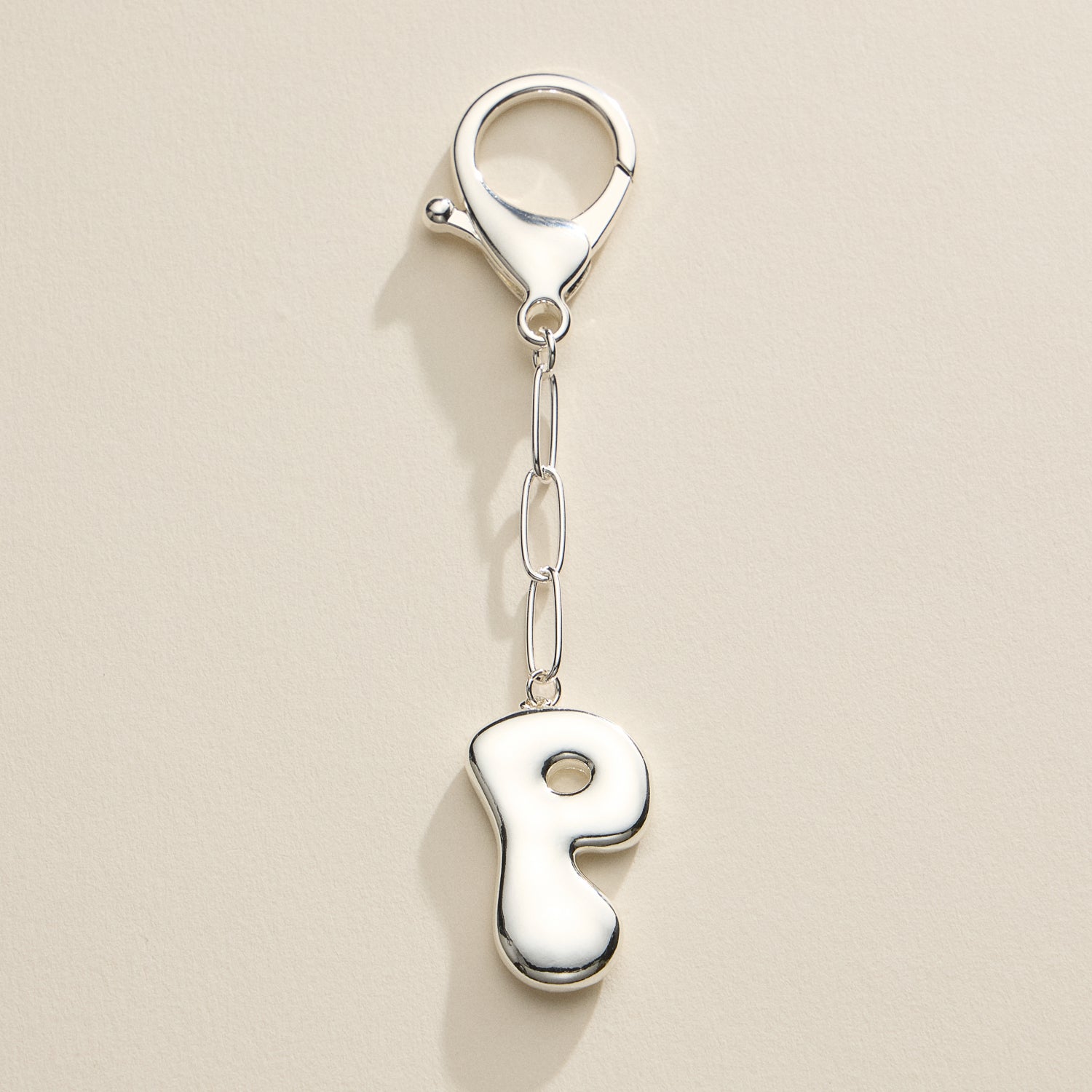 Personalized Bubble Initial Keychain – 18K Gold and Silver Tone Letter Charm