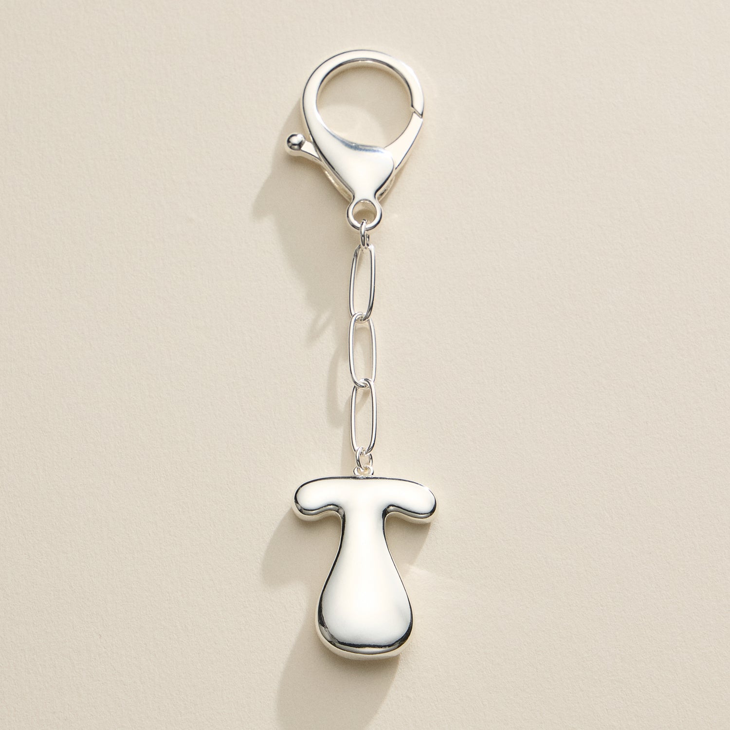 Personalized Bubble Initial Keychain – 18K Gold and Silver Tone Letter Charm