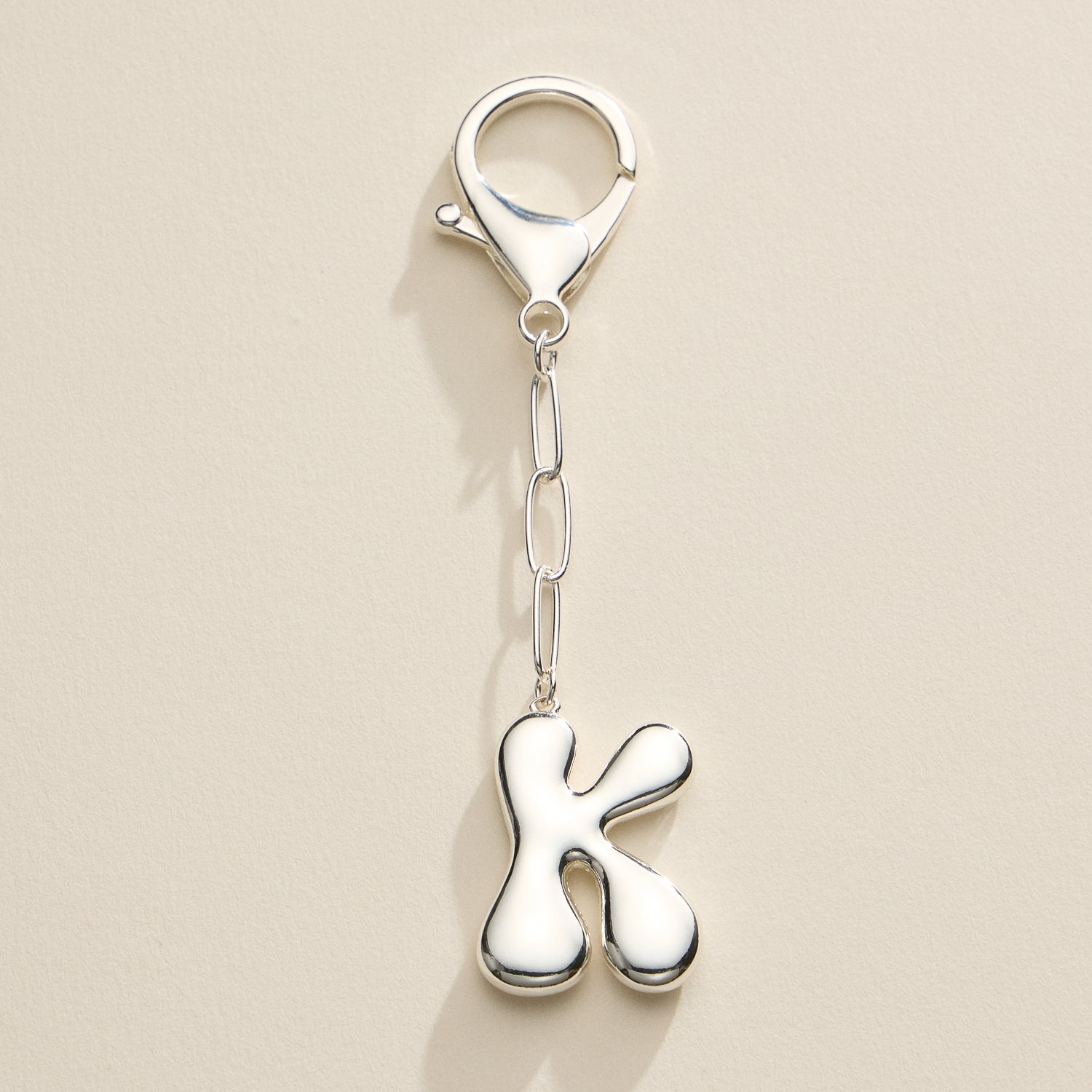 Personalized Bubble Initial Keychain – 18K Gold and Silver Tone Letter Charm