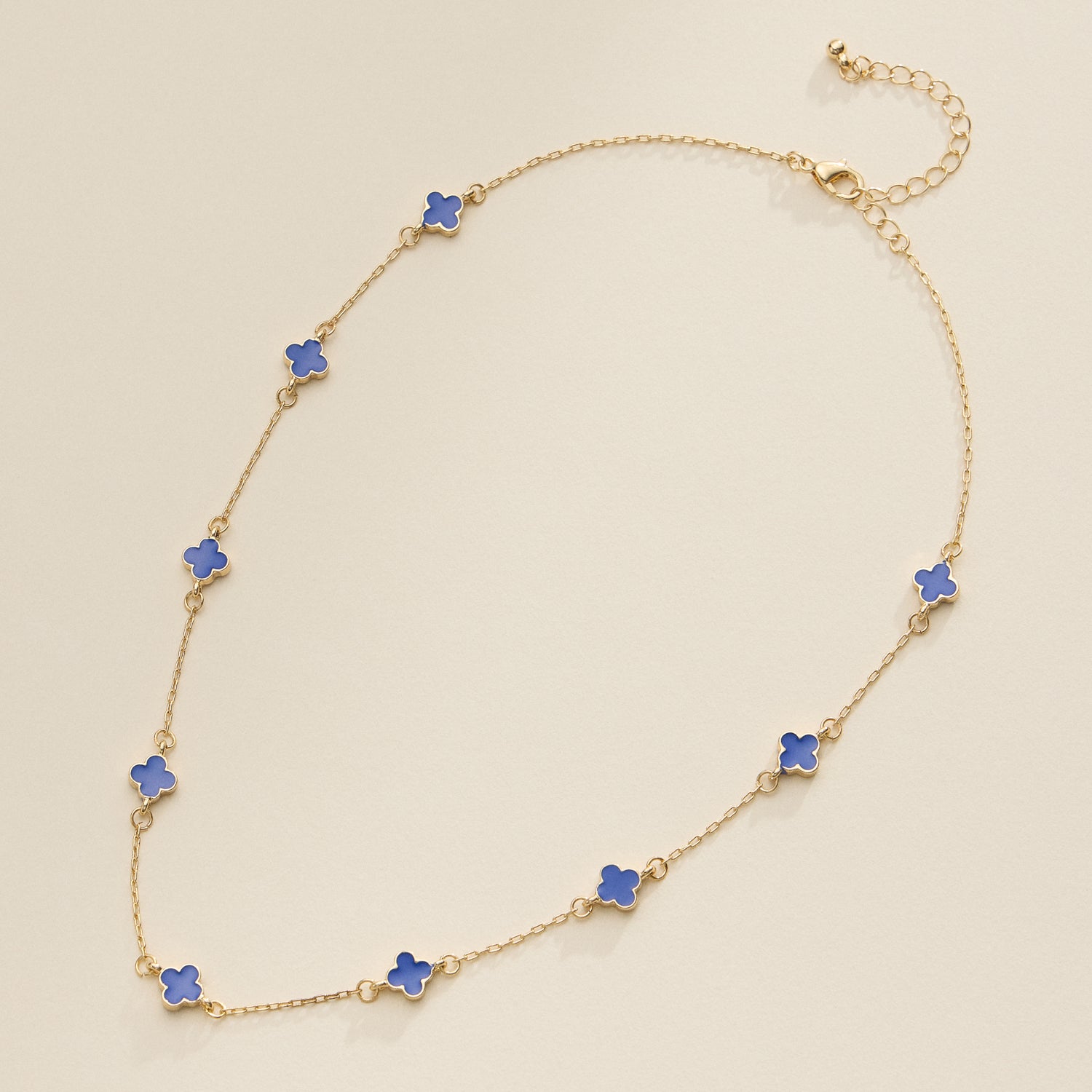 Enamel Clover Station Necklace – Multiple Colors Available