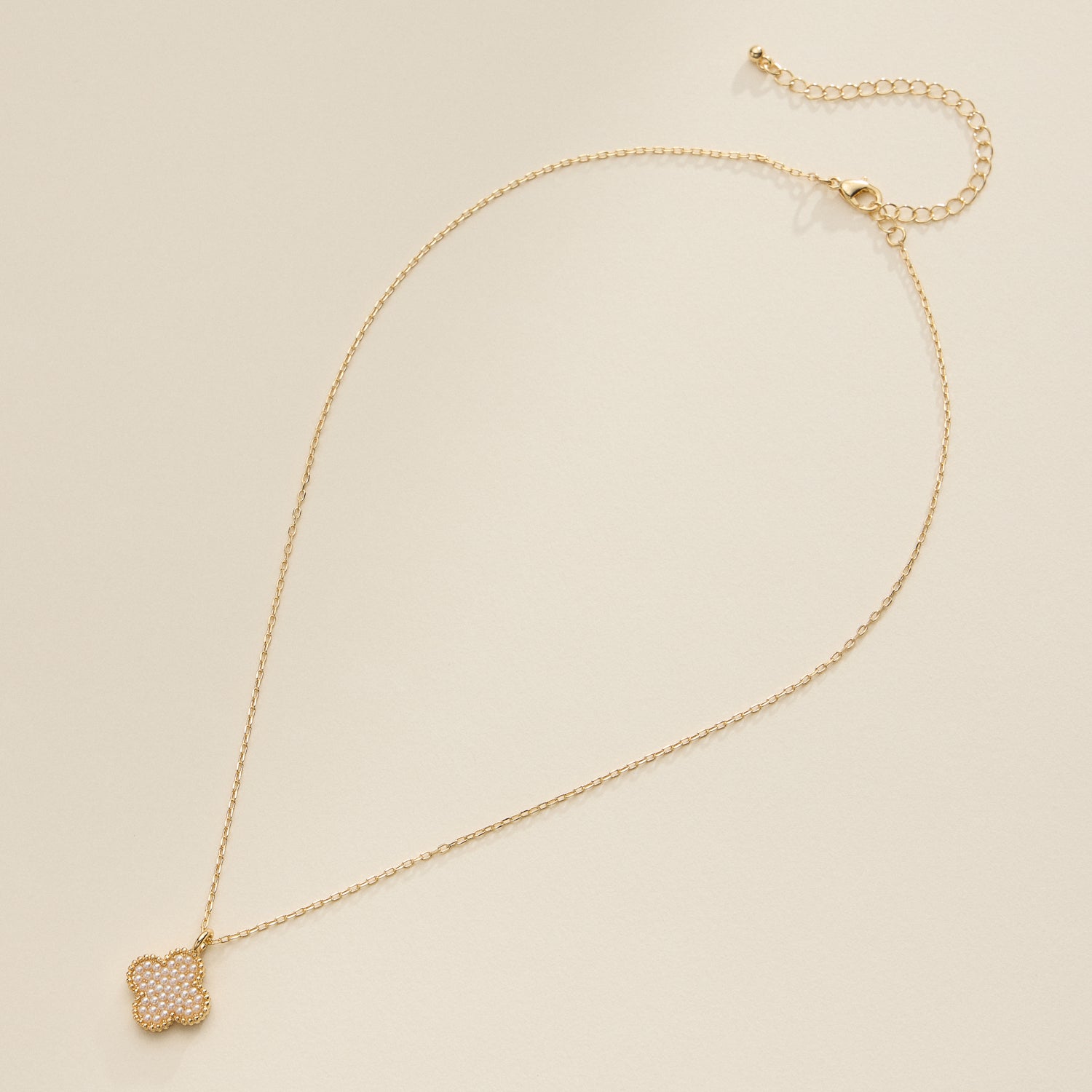 Gold Pendant Necklace with Delicate Beaded Accents Elegant Jewelry